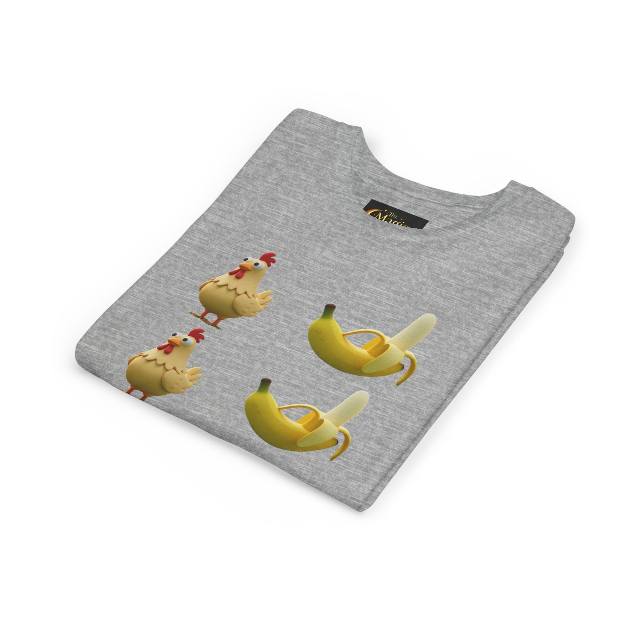 Youth Tee — Funny Chicken and Banana Emoji Pattern Kids T-Shirt