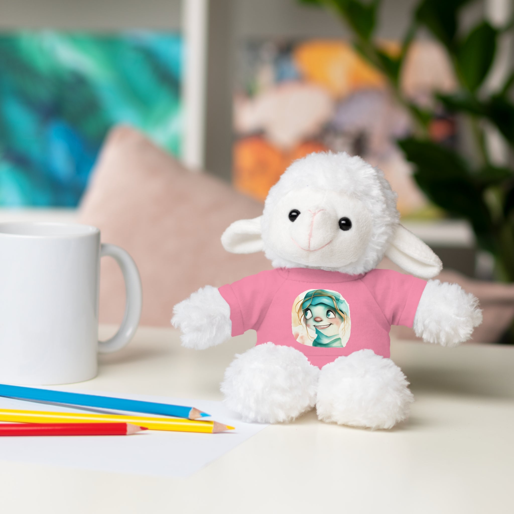 Personalized Plush Bear with Custom Tee — Cute Cartoon Portrait