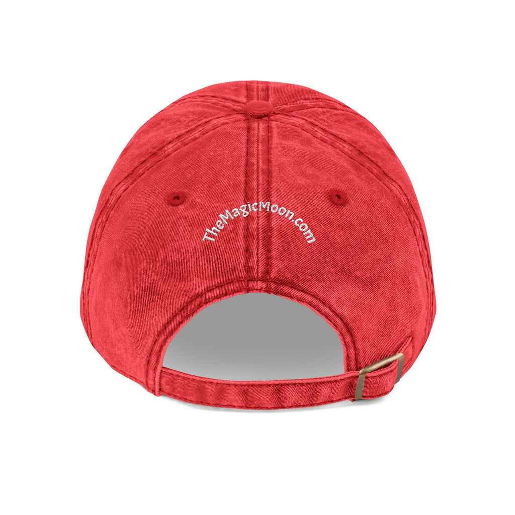 Vintage Embroidered Cap – "The Magic Moon" Distressed Baseball Hat