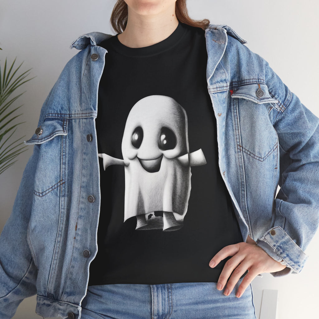 Cute Ghost T-Shirt — Adorable Cartoon Ghost Tee for Halloween & Everyday