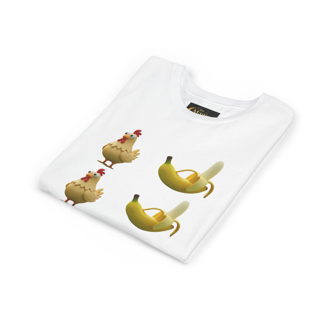 Youth Tee — Funny Chicken and Banana Emoji Pattern Kids T-Shirt