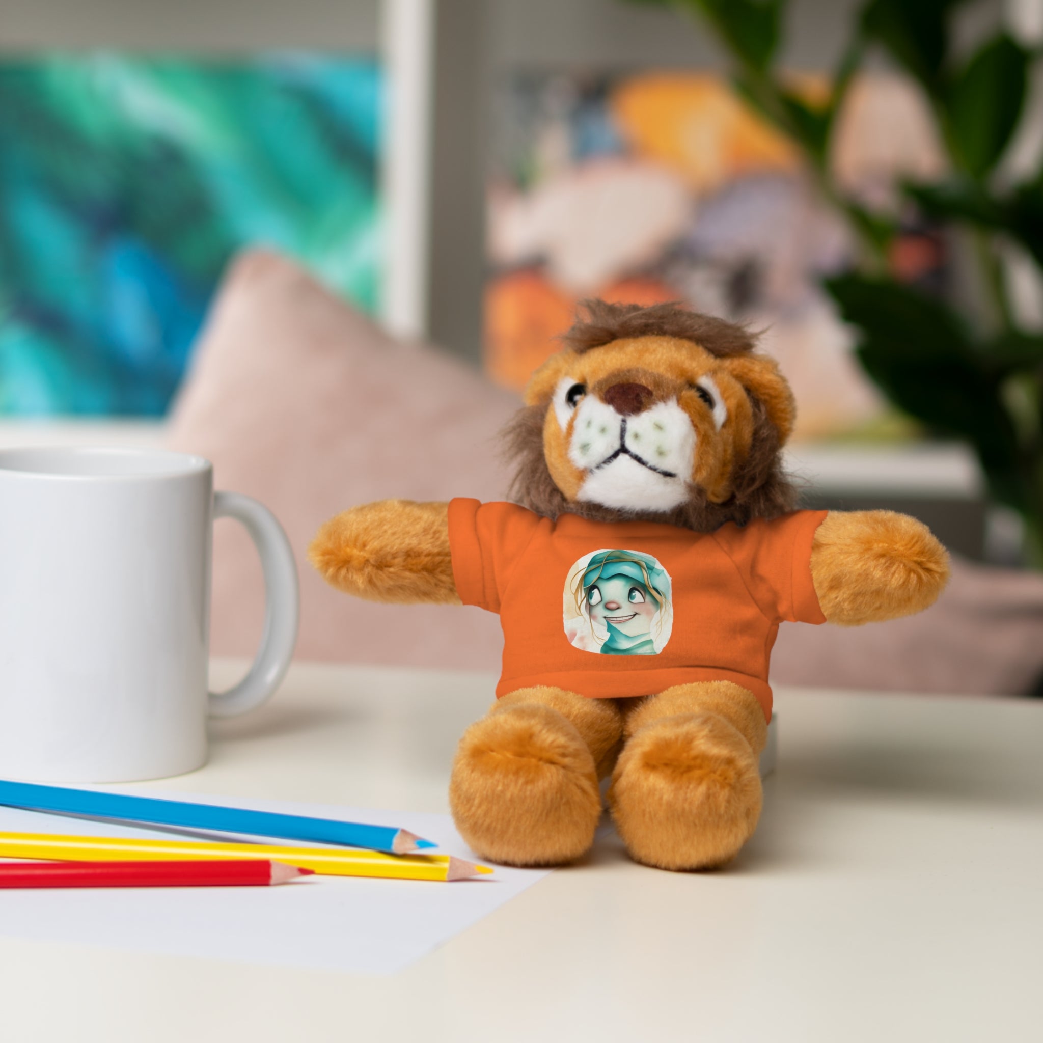 Personalized Plush Bear with Custom Tee — Cute Cartoon Portrait