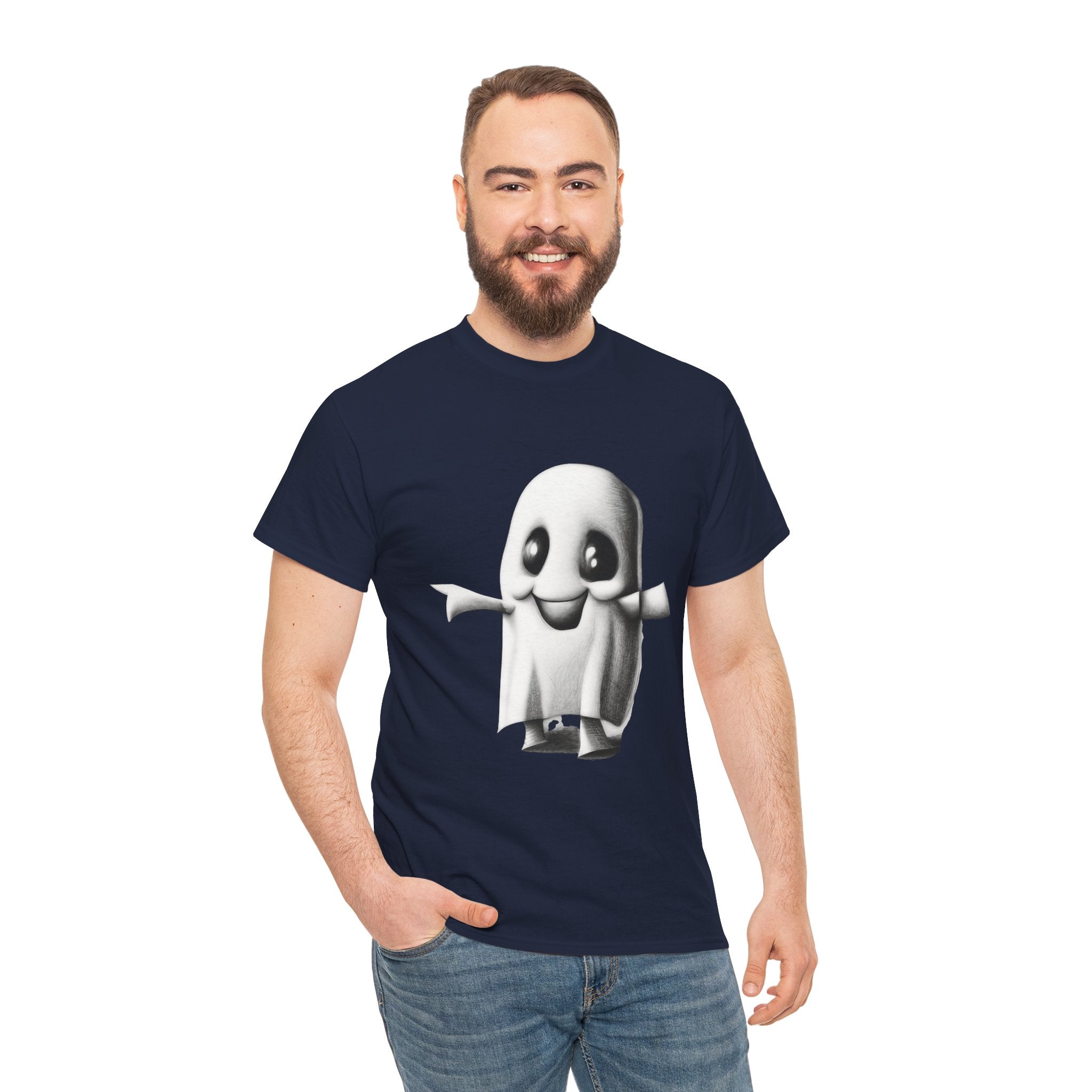Cute Ghost T-Shirt — Adorable Cartoon Ghost Tee for Halloween & Everyday