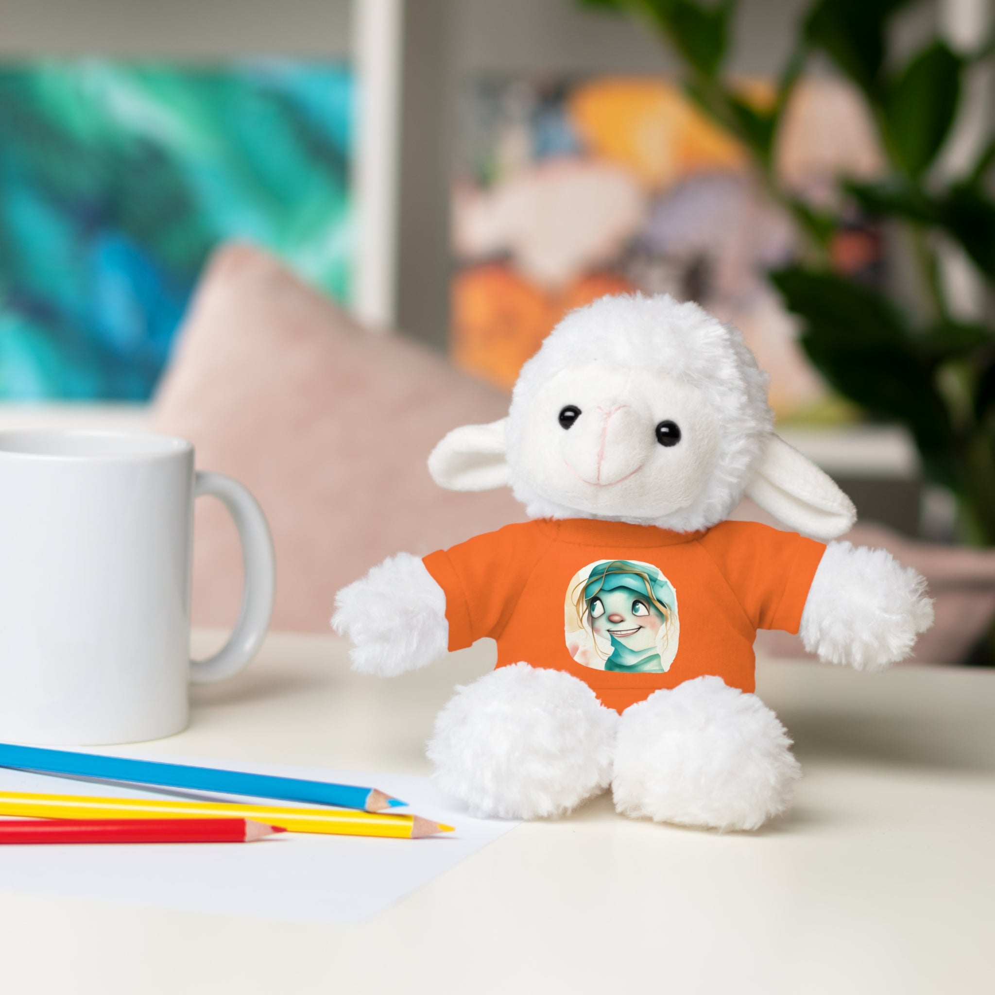 Personalized Plush Bear with Custom Tee — Cute Cartoon Portrait