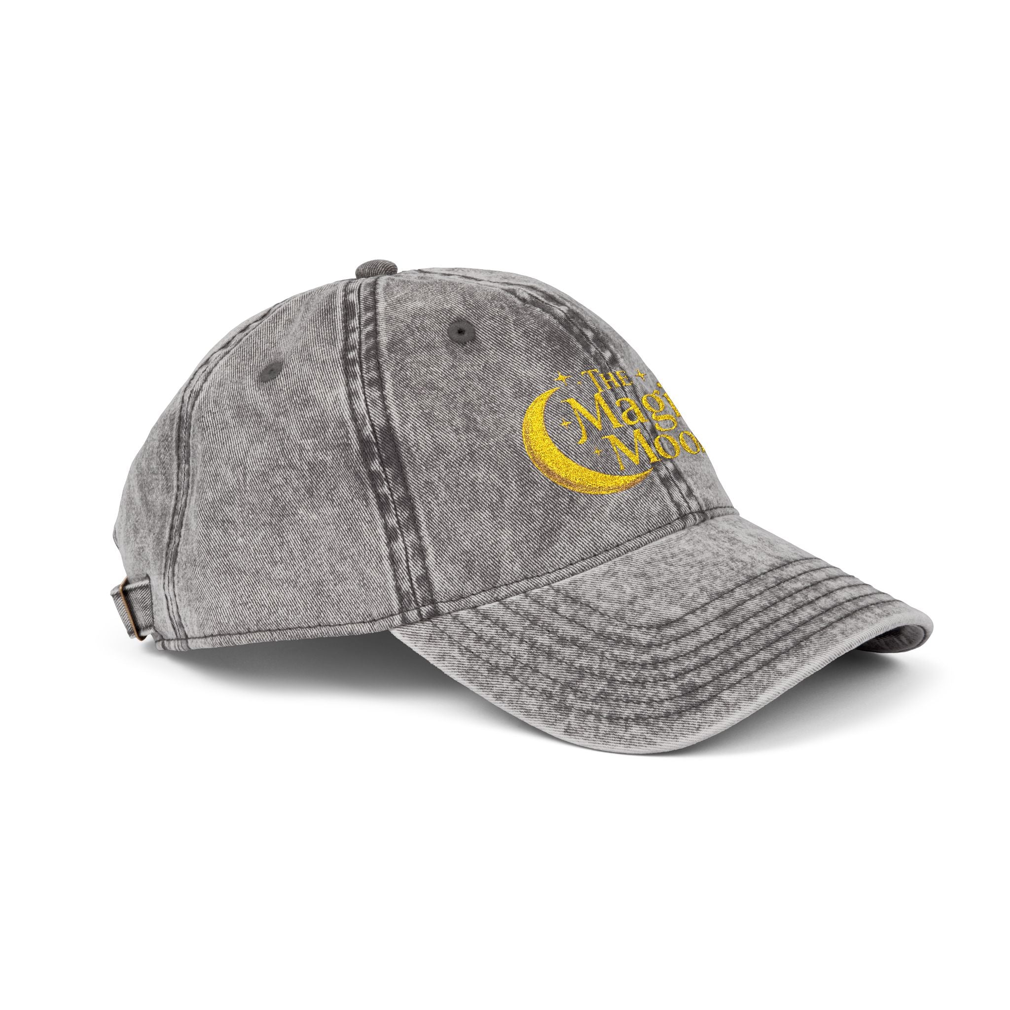 Vintage Embroidered Cap – "The Magic Moon" Distressed Baseball Hat