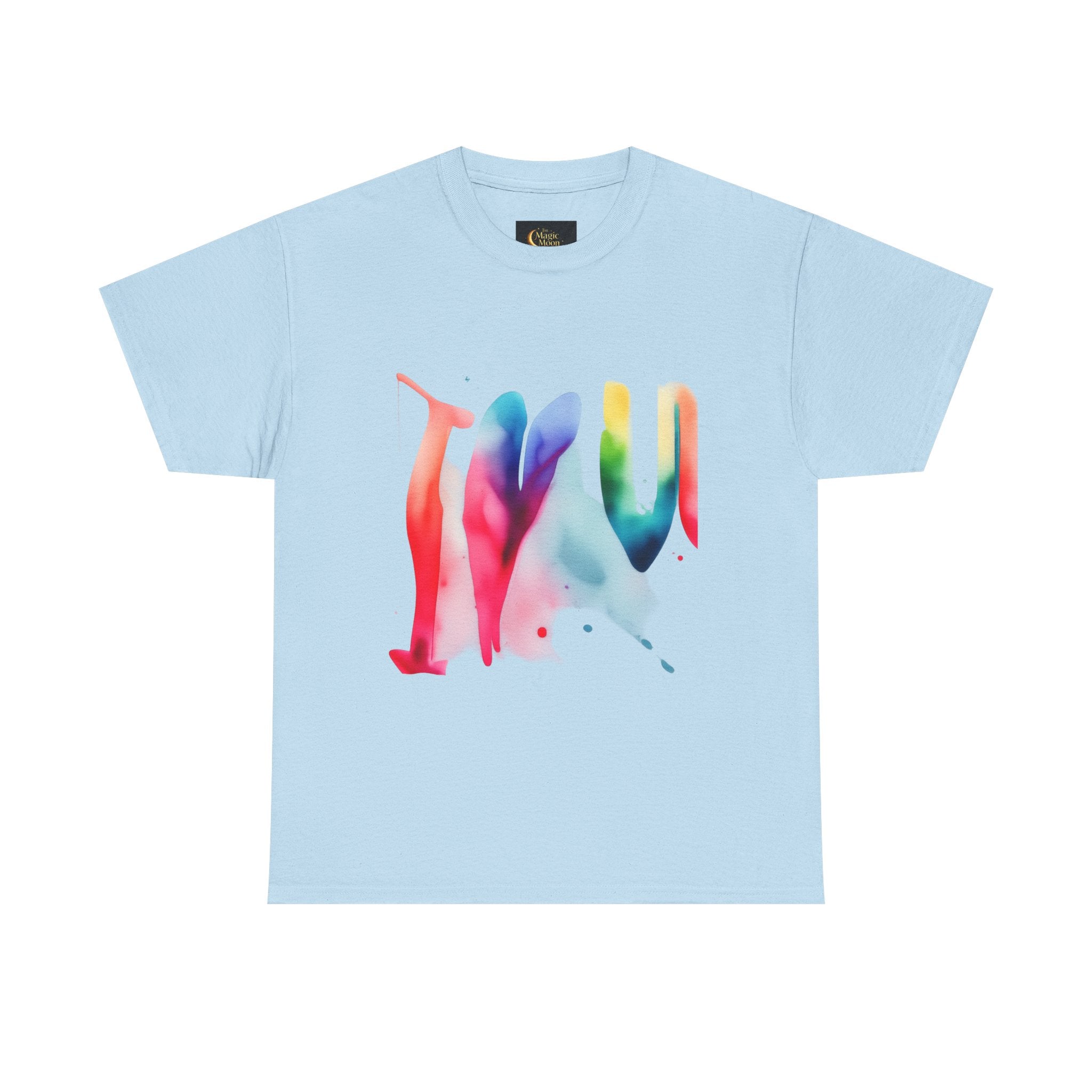 T-Shirt — Watercolor Rainbow Heart Design