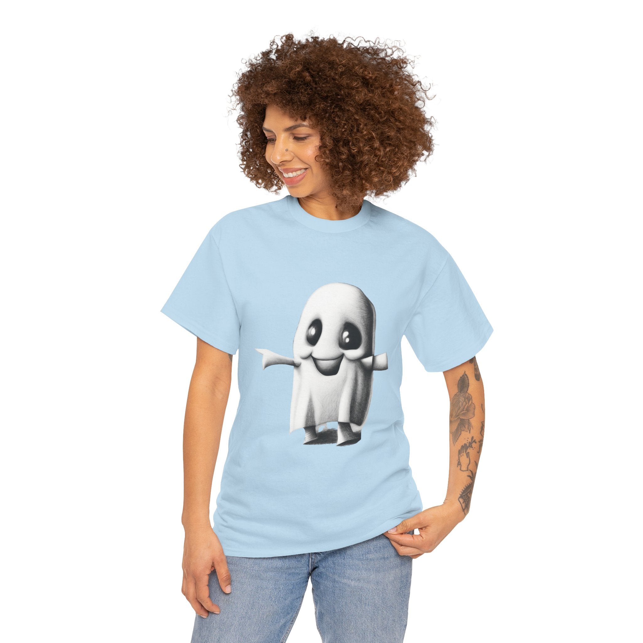 Cute Ghost T-Shirt — Adorable Cartoon Ghost Tee for Halloween & Everyday