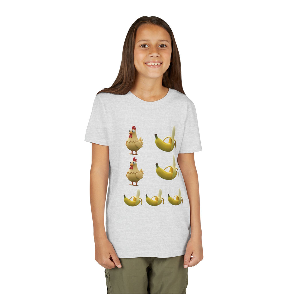 Youth Tee — Funny Chicken and Banana Emoji Pattern Kids T-Shirt