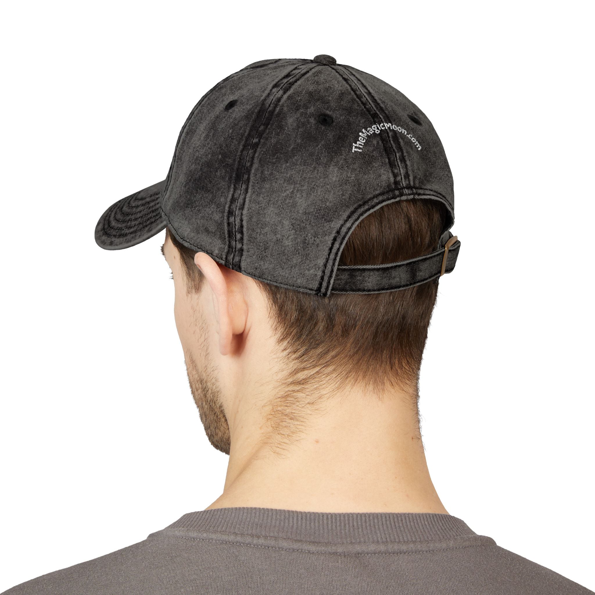 Vintage Embroidered Cap – "The Magic Moon" Distressed Baseball Hat