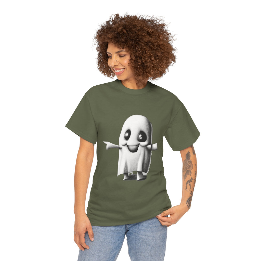 Cute Ghost T-Shirt — Adorable Cartoon Ghost Tee for Halloween & Everyday