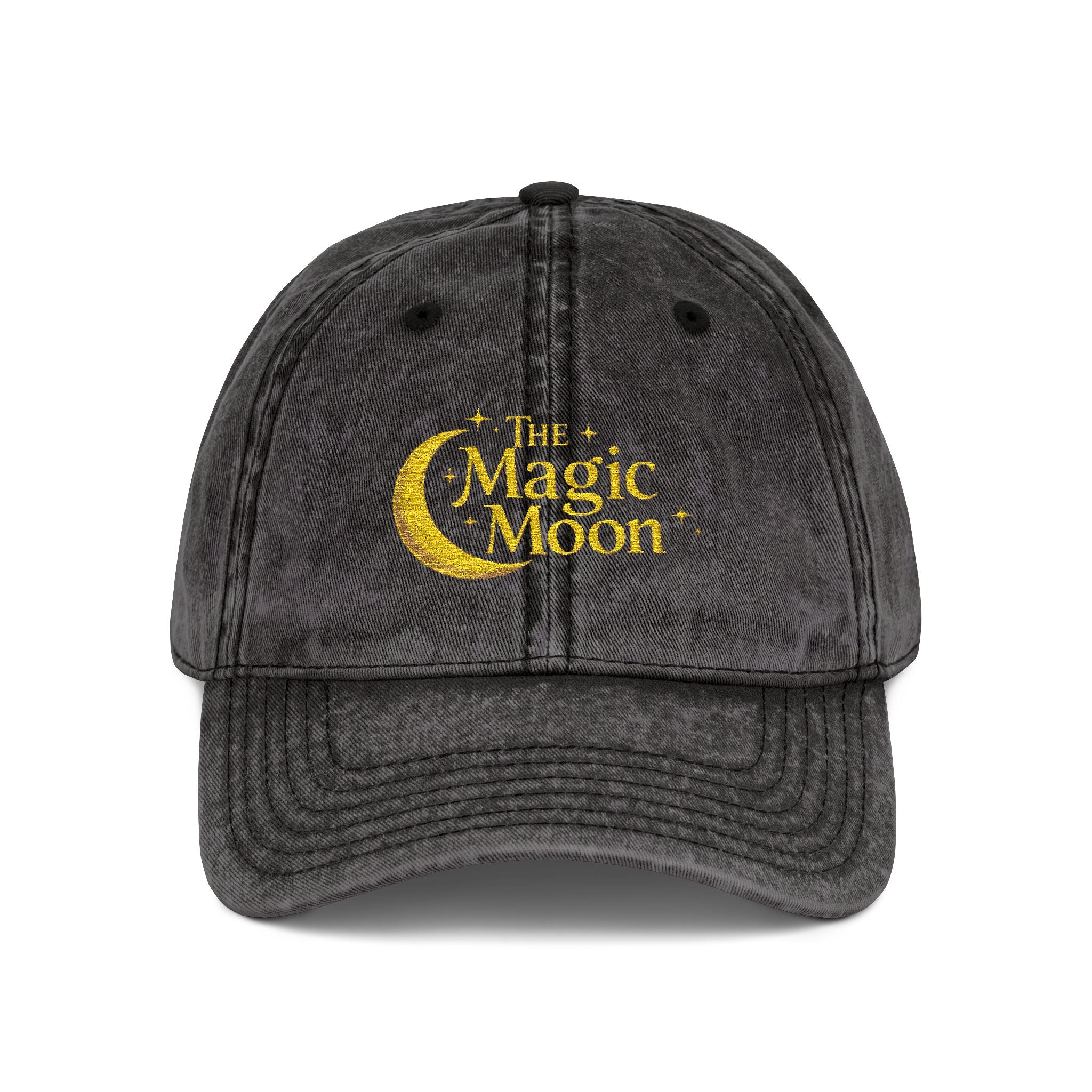 Vintage Embroidered Cap – "The Magic Moon" Distressed Baseball Hat