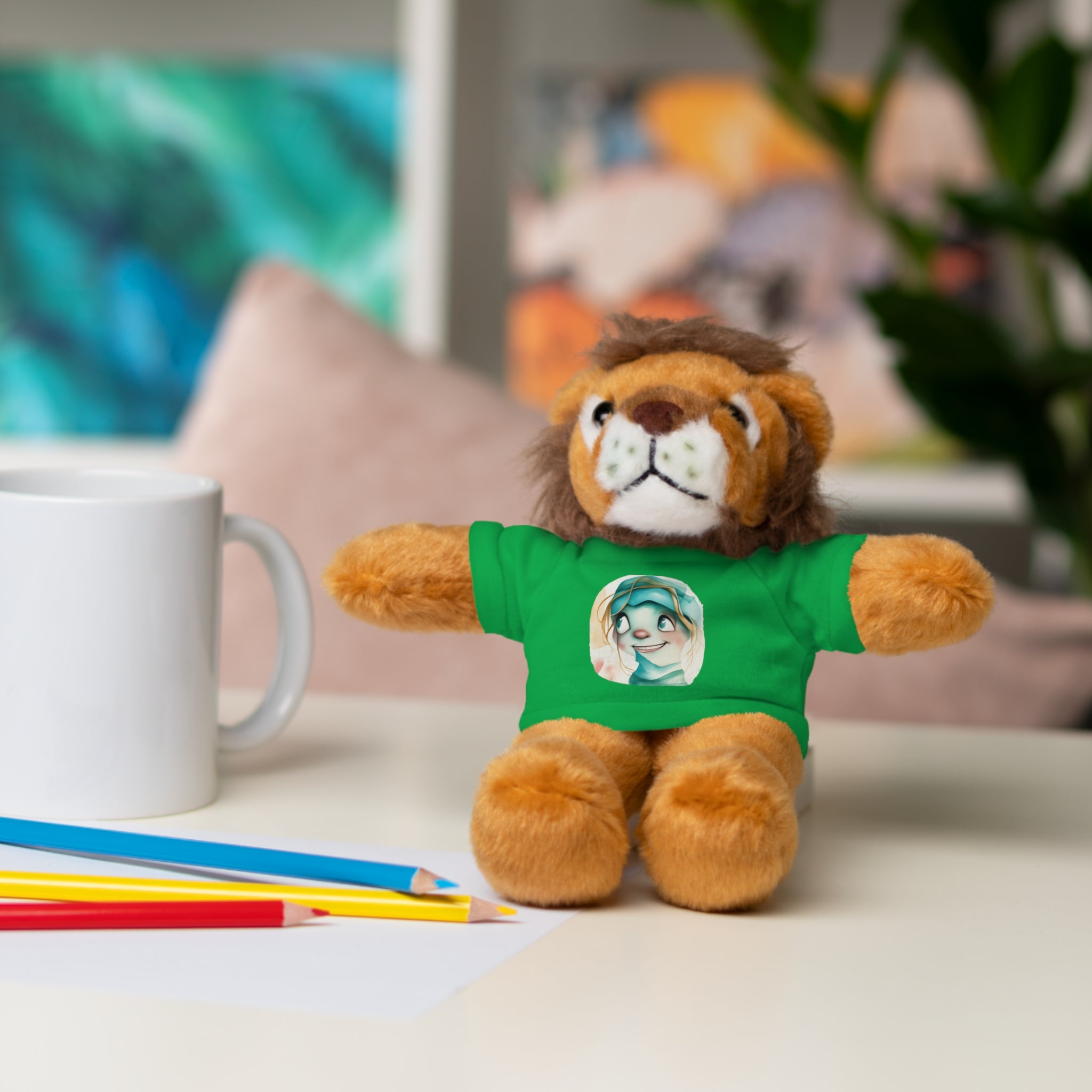 Personalized Plush Bear with Custom Tee — Cute Cartoon Portrait
