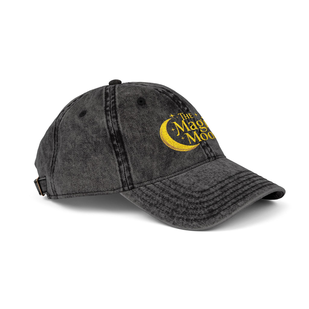 Vintage Embroidered Cap – "The Magic Moon" Distressed Baseball Hat
