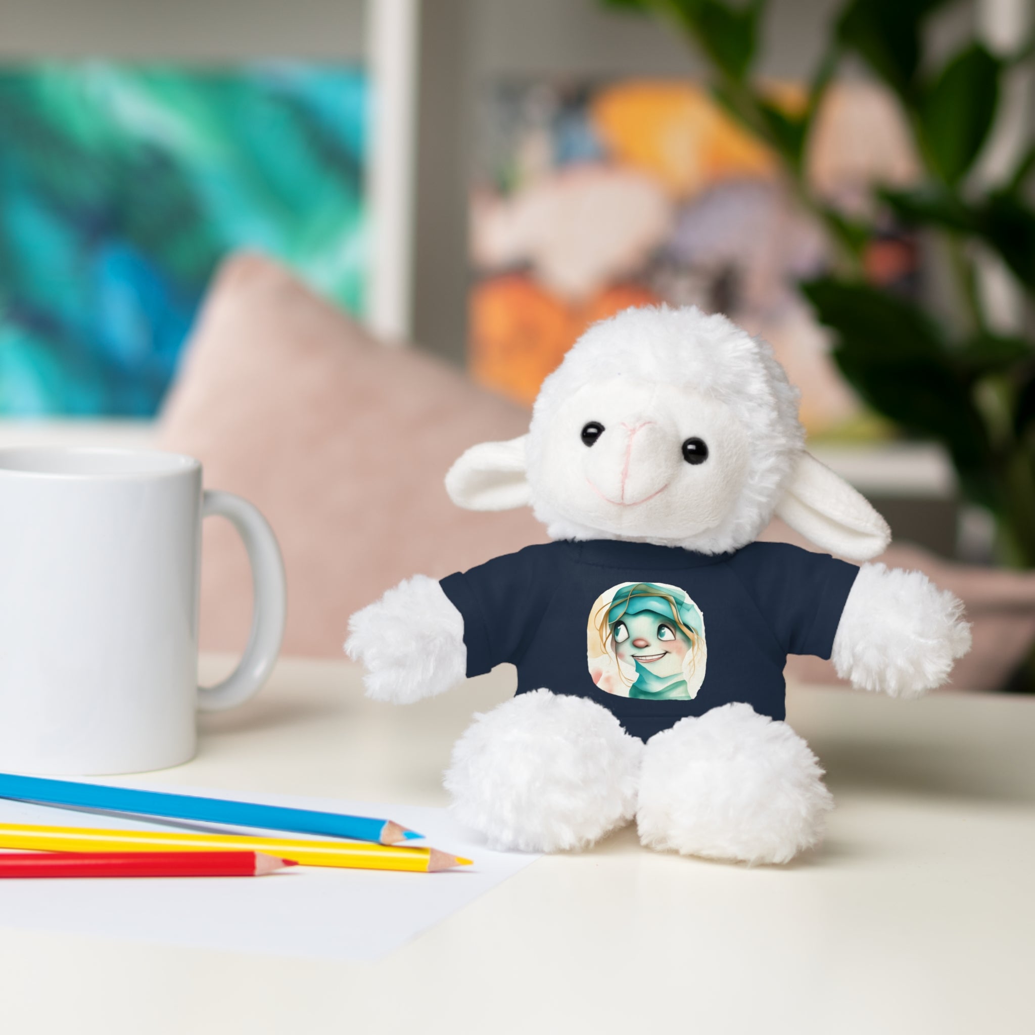 Personalized Plush Bear with Custom Tee — Cute Cartoon Portrait