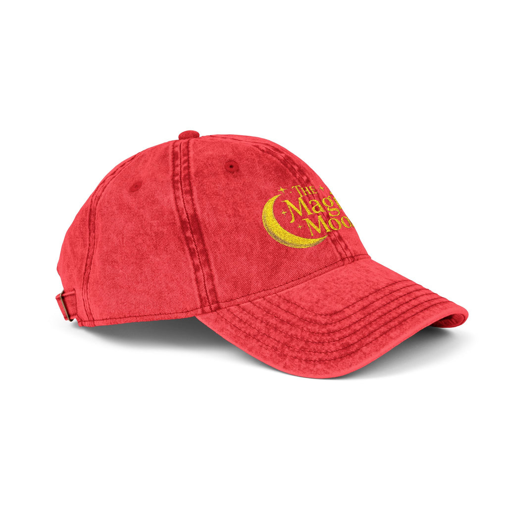Vintage Embroidered Cap – "The Magic Moon" Distressed Baseball Hat
