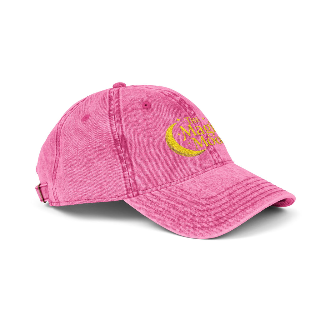 Vintage Embroidered Cap – "The Magic Moon" Distressed Baseball Hat