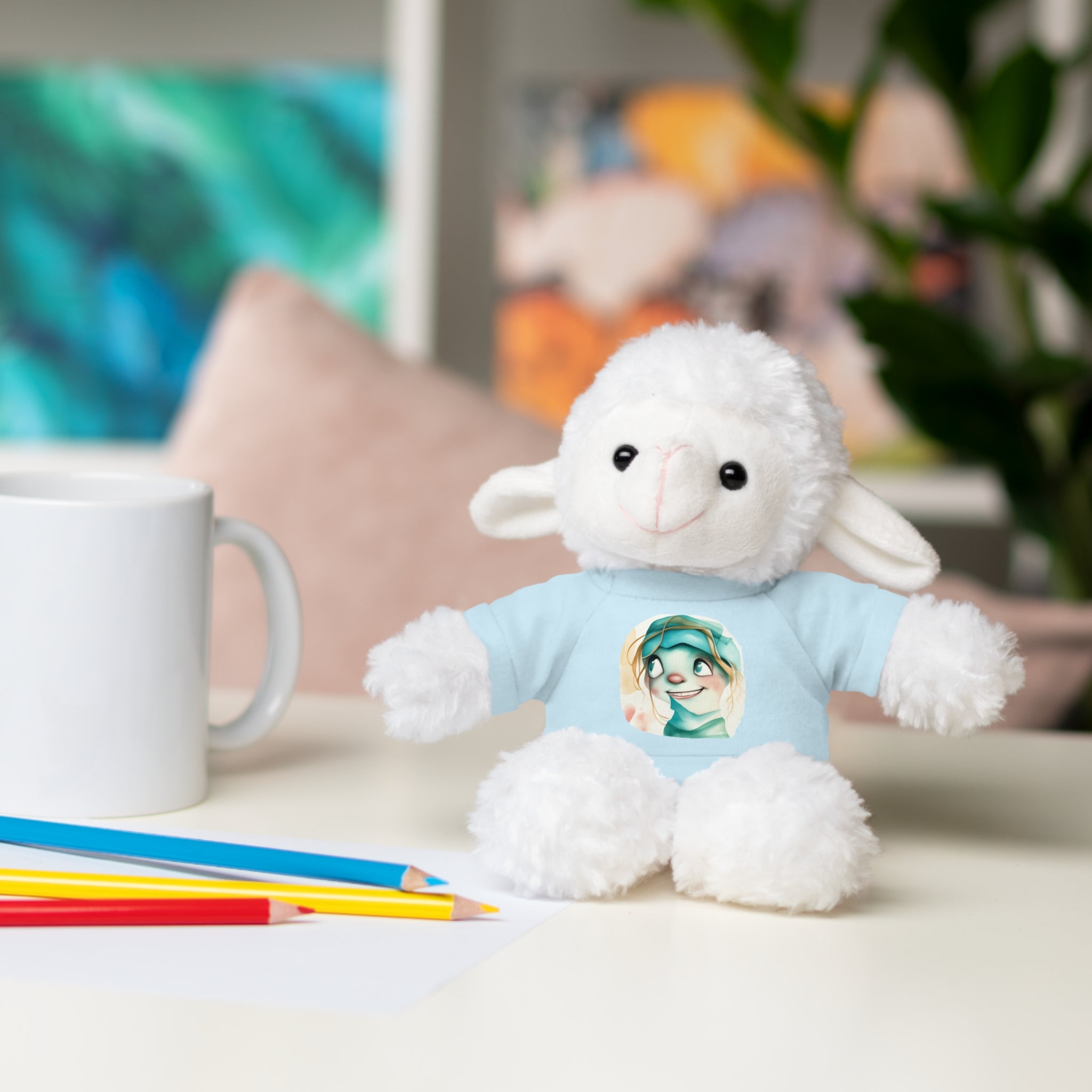 Personalized Plush Bear with Custom Tee — Cute Cartoon Portrait