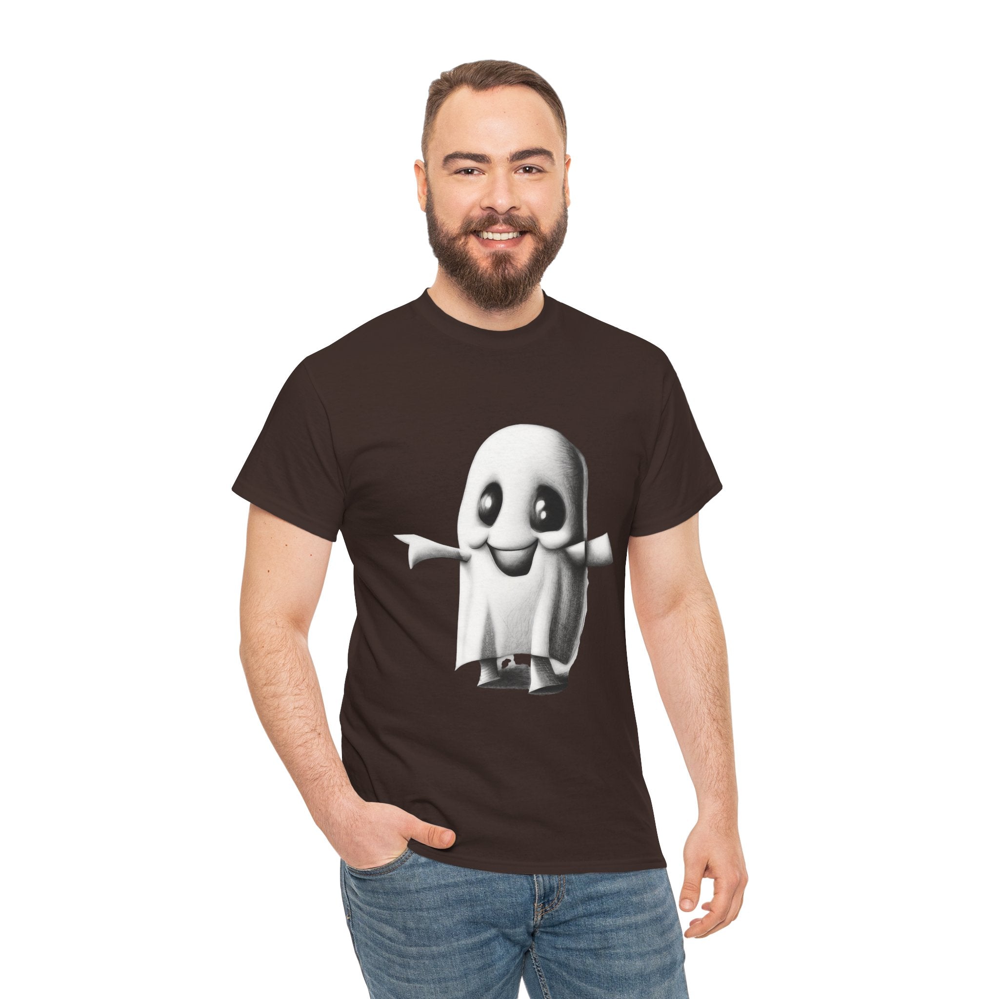 Cute Ghost T-Shirt — Adorable Cartoon Ghost Tee for Halloween & Everyday