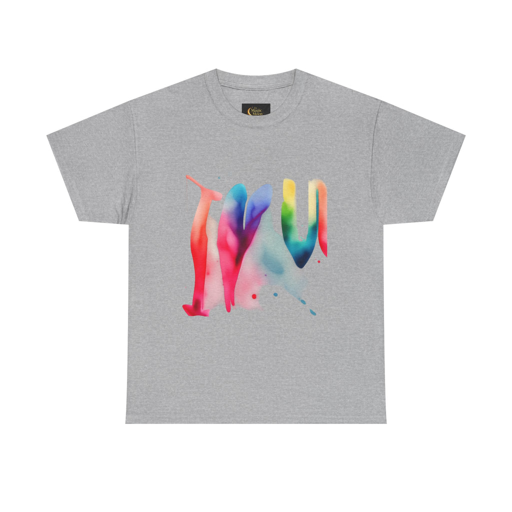 T-Shirt — Watercolor Rainbow Heart Design