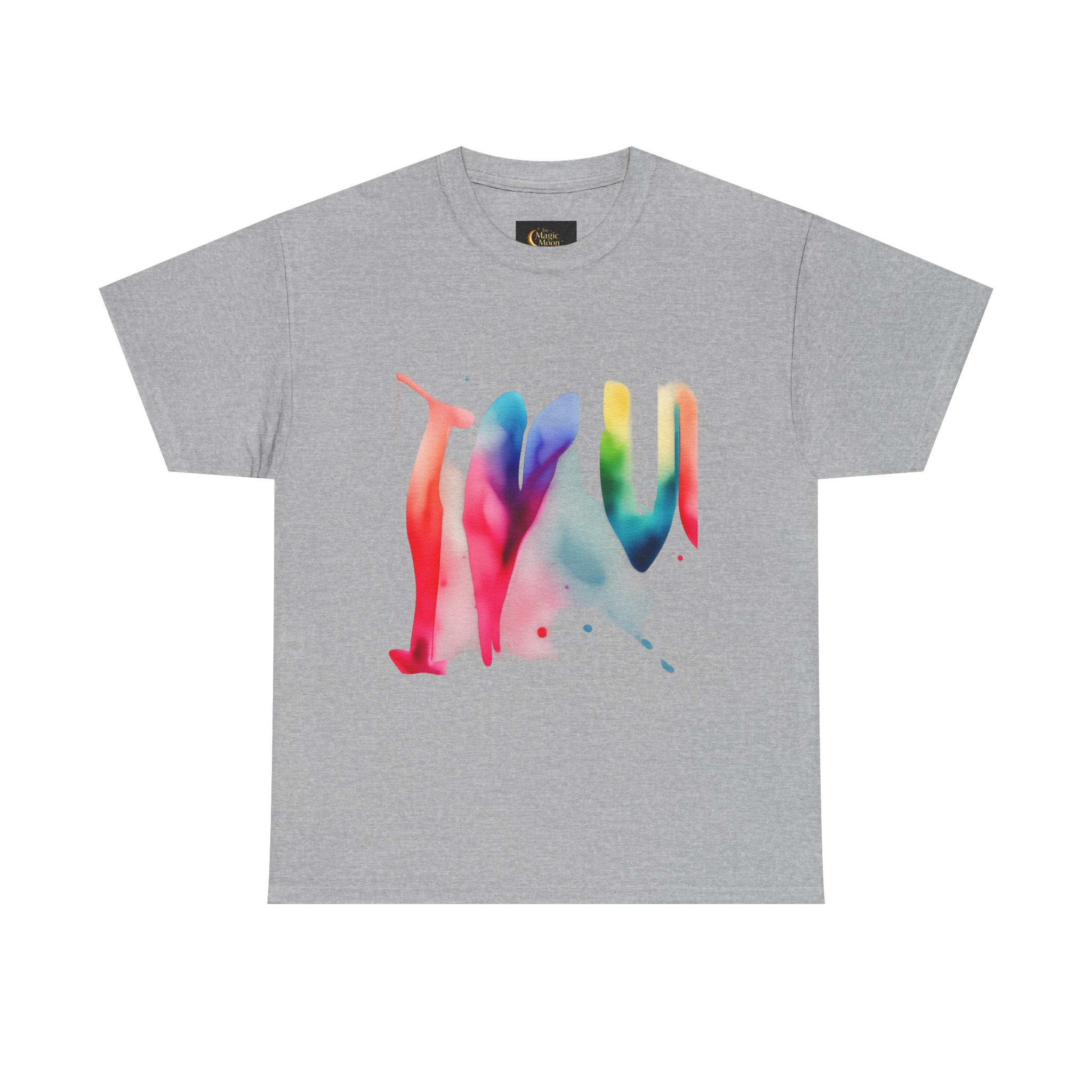 T-Shirt — Watercolor Rainbow Heart Design