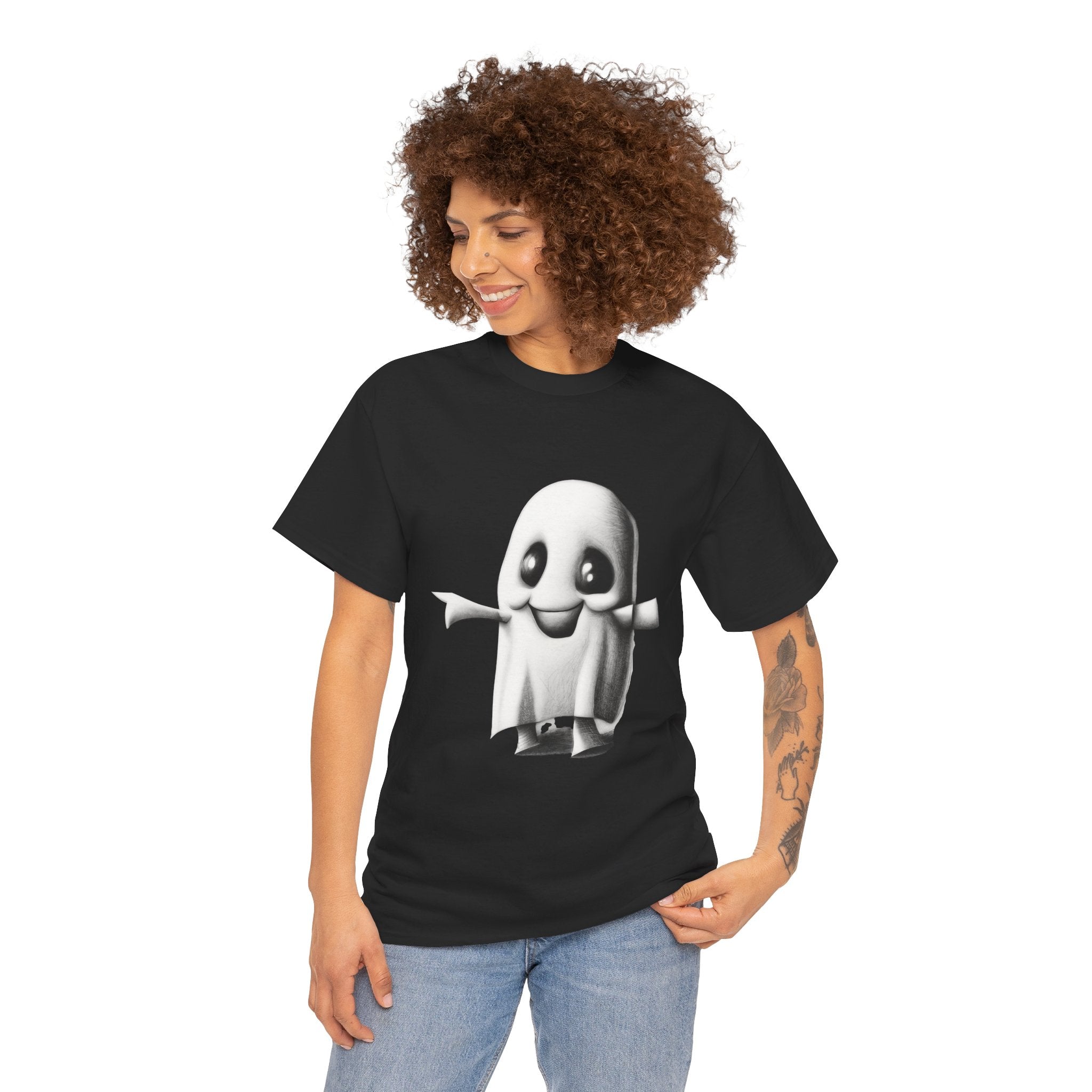 Cute Ghost T-Shirt — Adorable Cartoon Ghost Tee for Halloween & Everyday