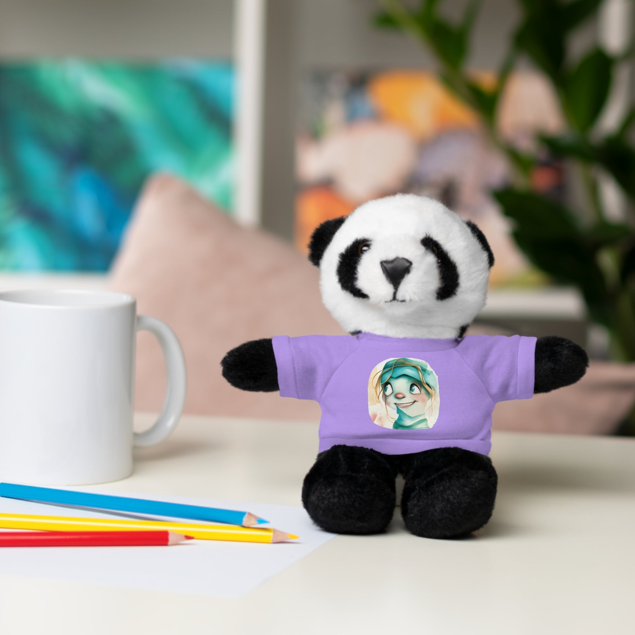 Personalized Plush Bear with Custom Tee — Cute Cartoon Portrait