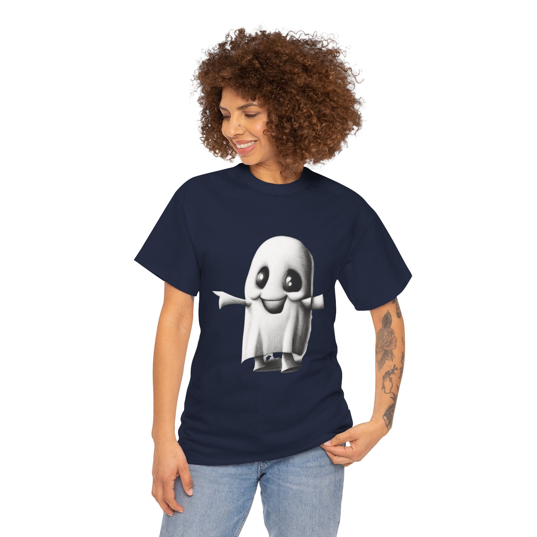 Cute Ghost T-Shirt — Adorable Cartoon Ghost Tee for Halloween & Everyday