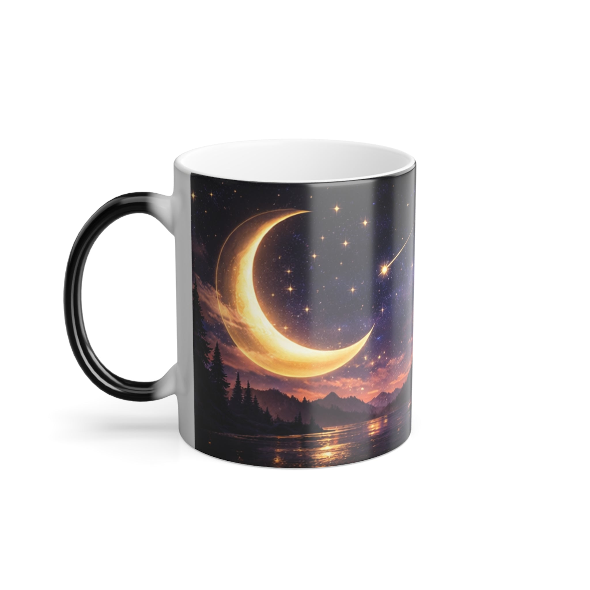 Color Morphing Mug — Magical Moonlit Cottage Nightscape (11 oz)