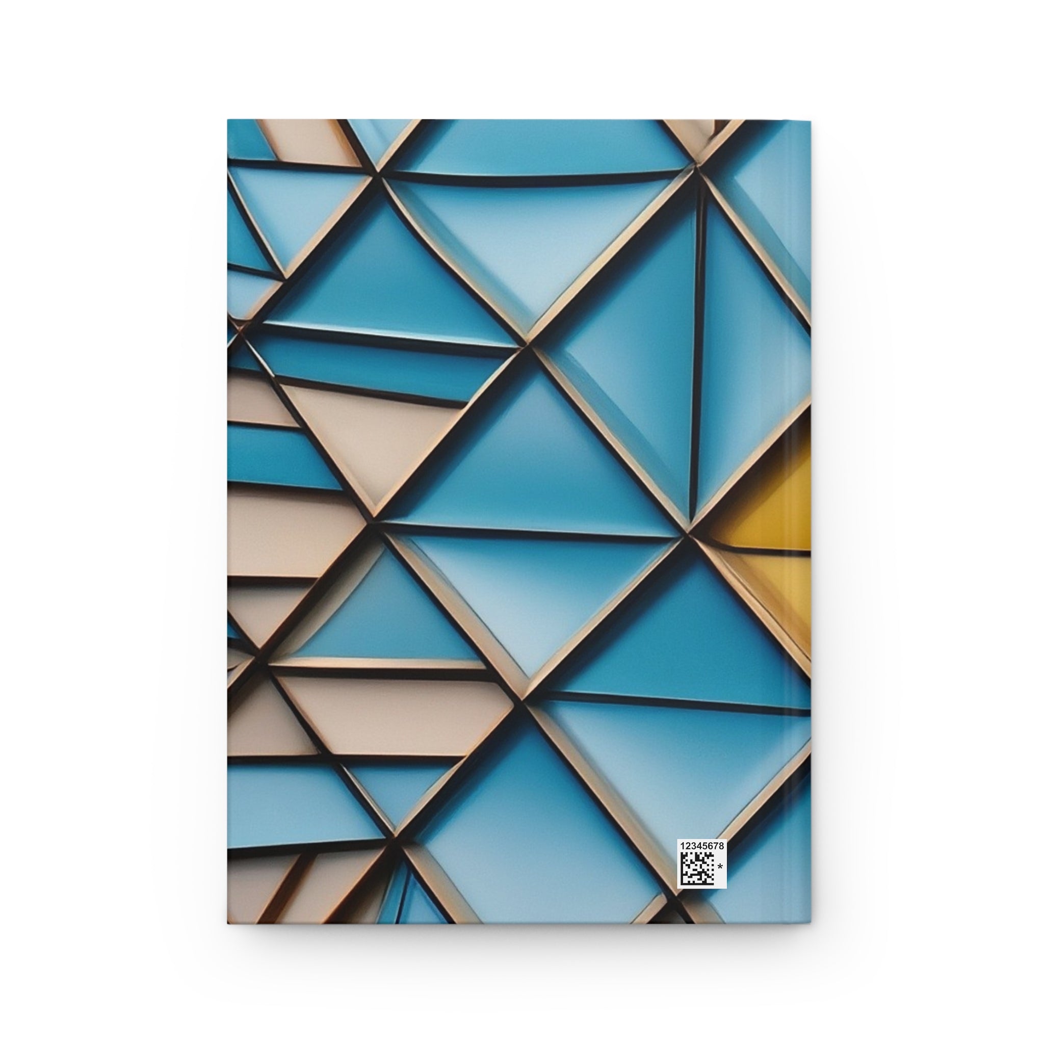 Geometric Blue Triangle Hardcover Journal — Matte Art Notebook for Notes & Sketches