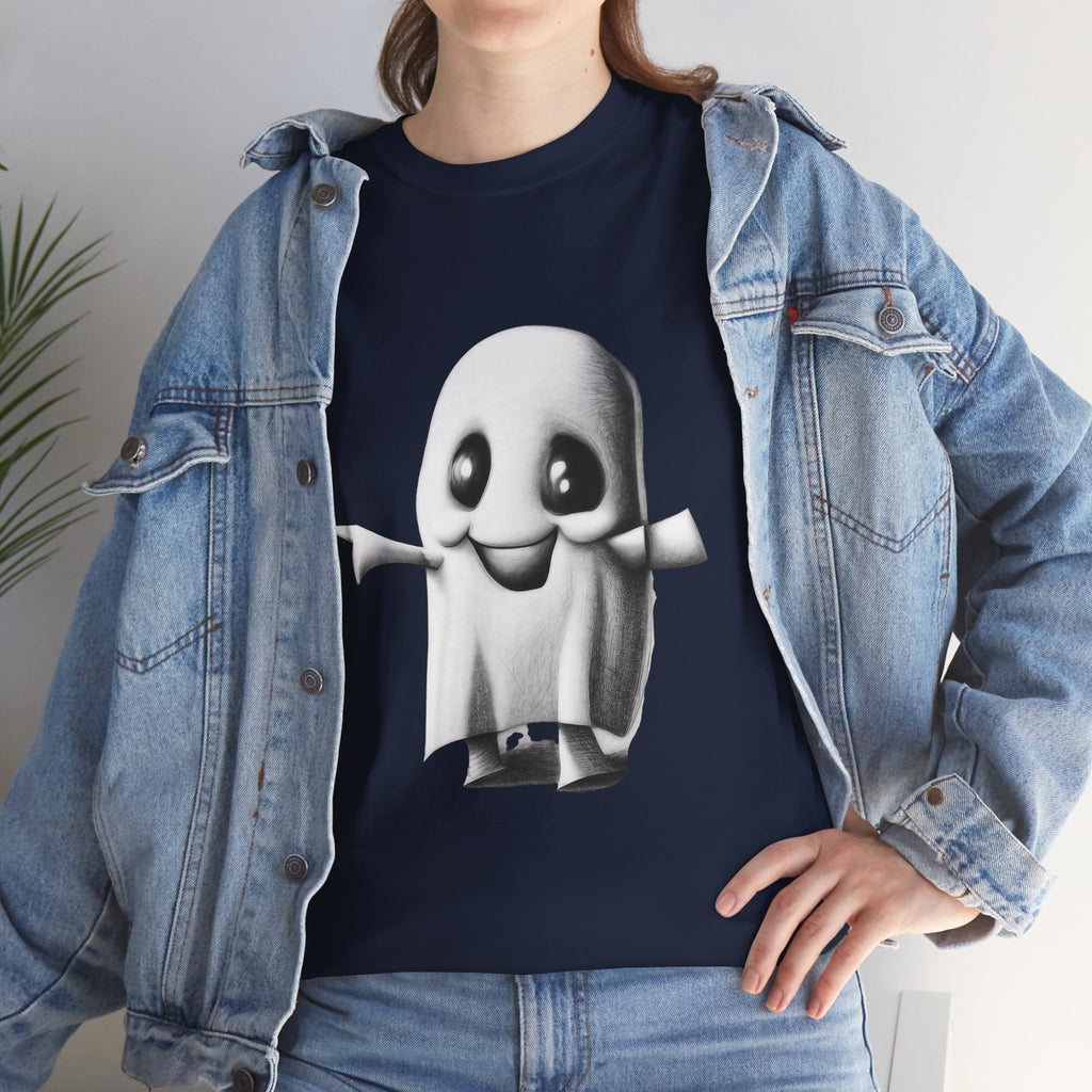 Cute Ghost T-Shirt — Adorable Cartoon Ghost Tee for Halloween & Everyday