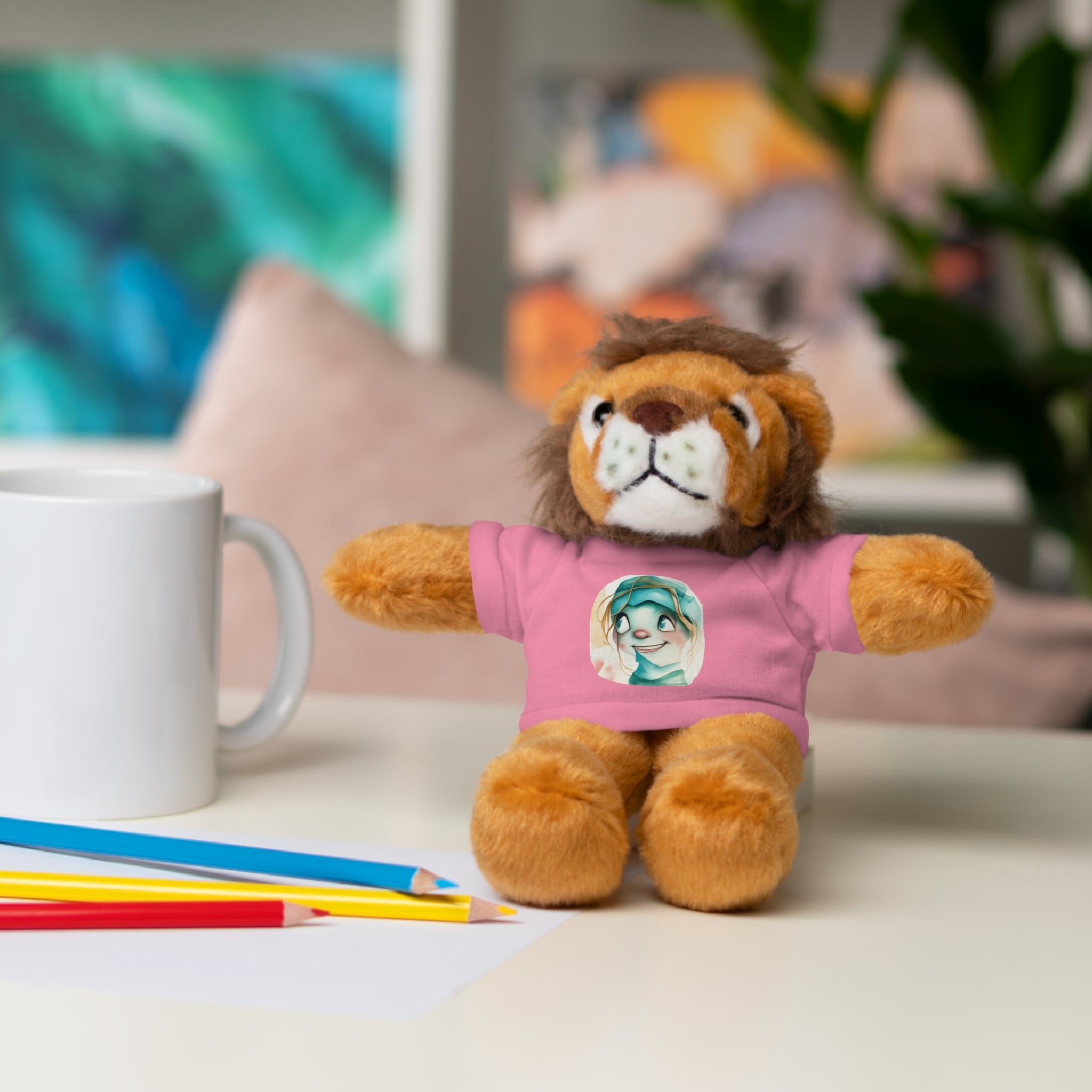 Personalized Plush Bear with Custom Tee — Cute Cartoon Portrait