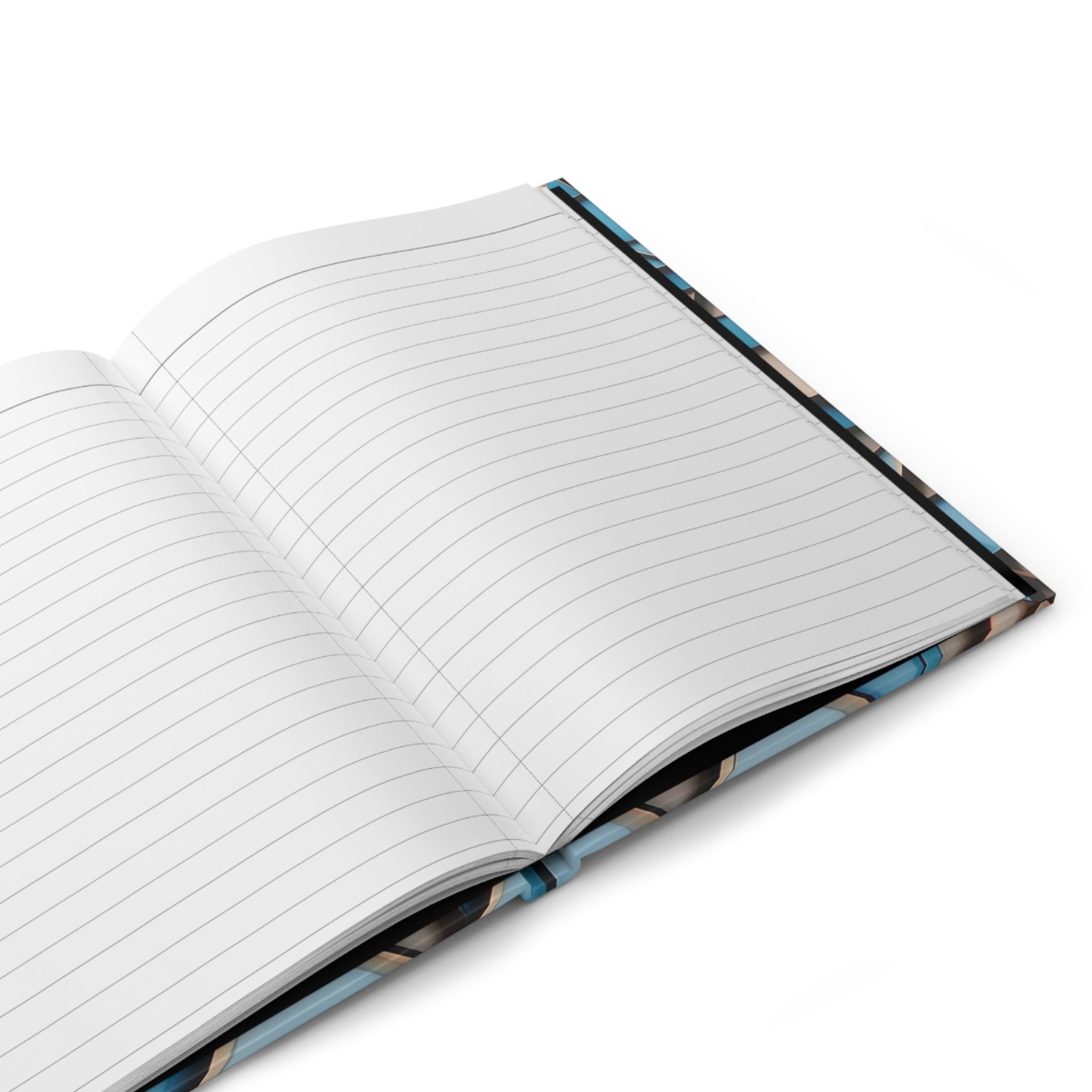 Geometric Blue Triangle Hardcover Journal — Matte Art Notebook for Notes & Sketches