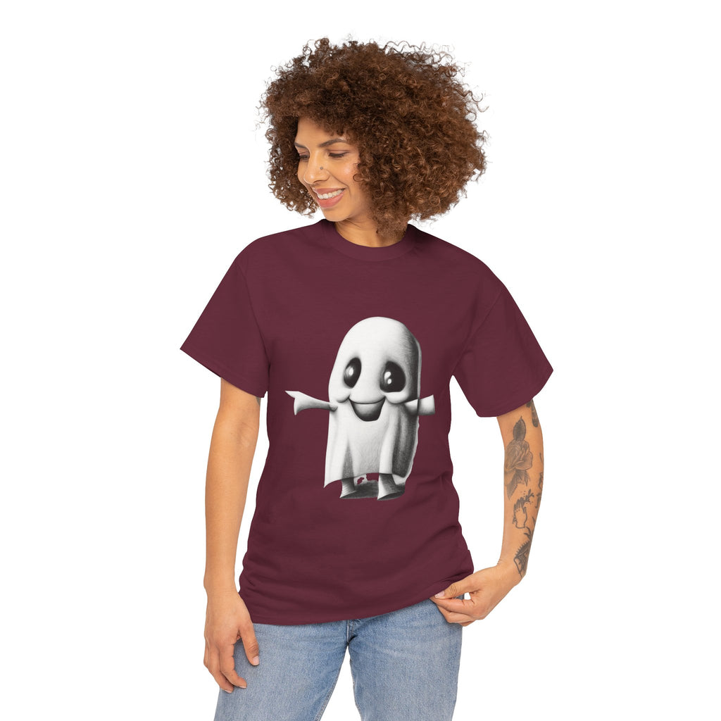 Cute Ghost T-Shirt — Adorable Cartoon Ghost Tee for Halloween & Everyday