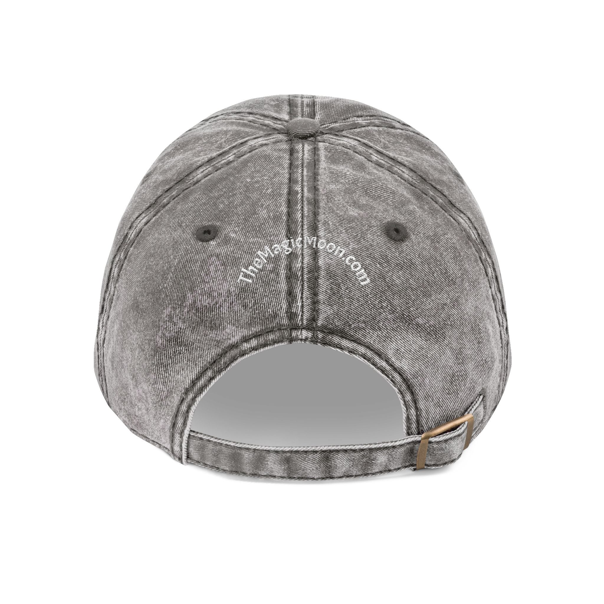 Vintage Embroidered Cap – "The Magic Moon" Distressed Baseball Hat