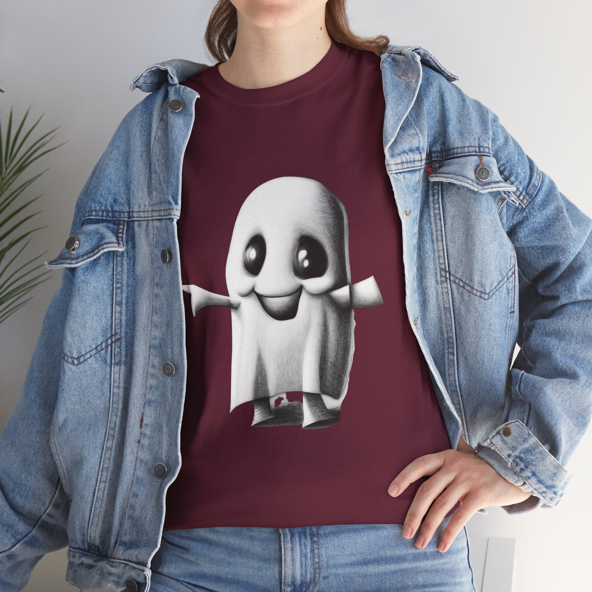 Cute Ghost T-Shirt — Adorable Cartoon Ghost Tee for Halloween & Everyday
