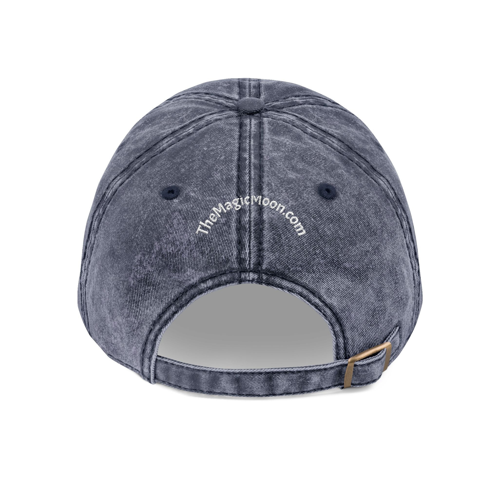 Vintage Embroidered Cap – "The Magic Moon" Distressed Baseball Hat