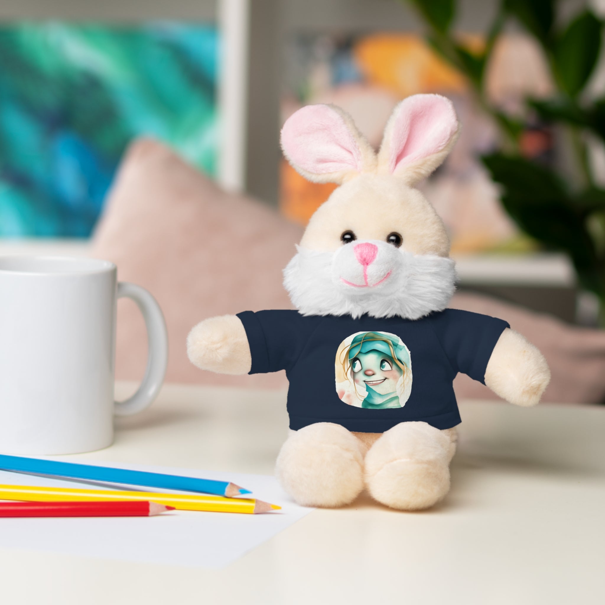 Personalized Plush Bear with Custom Tee — Cute Cartoon Portrait