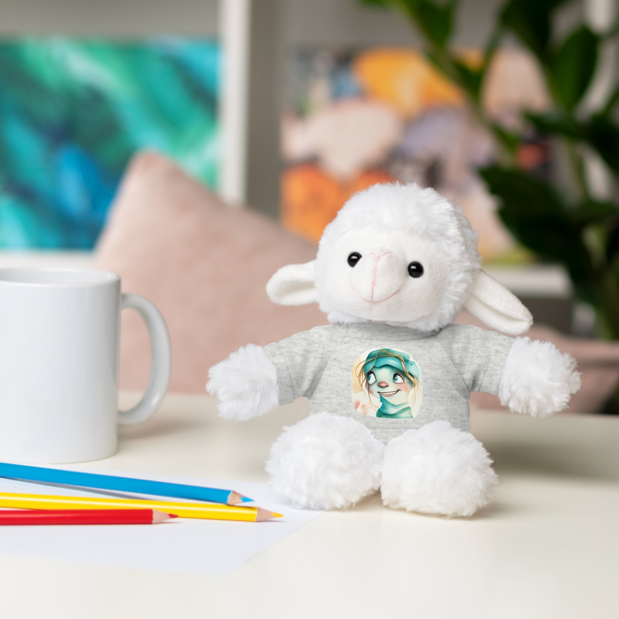 Personalized Plush Bear with Custom Tee — Cute Cartoon Portrait