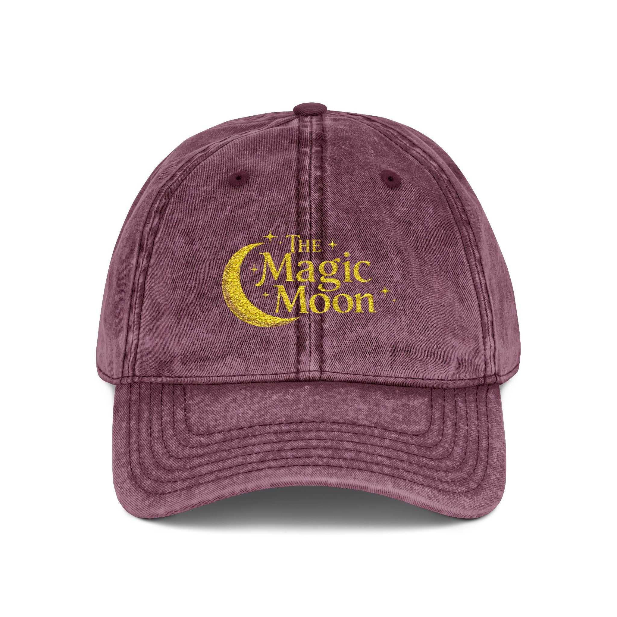 Vintage Embroidered Cap – "The Magic Moon" Distressed Baseball Hat