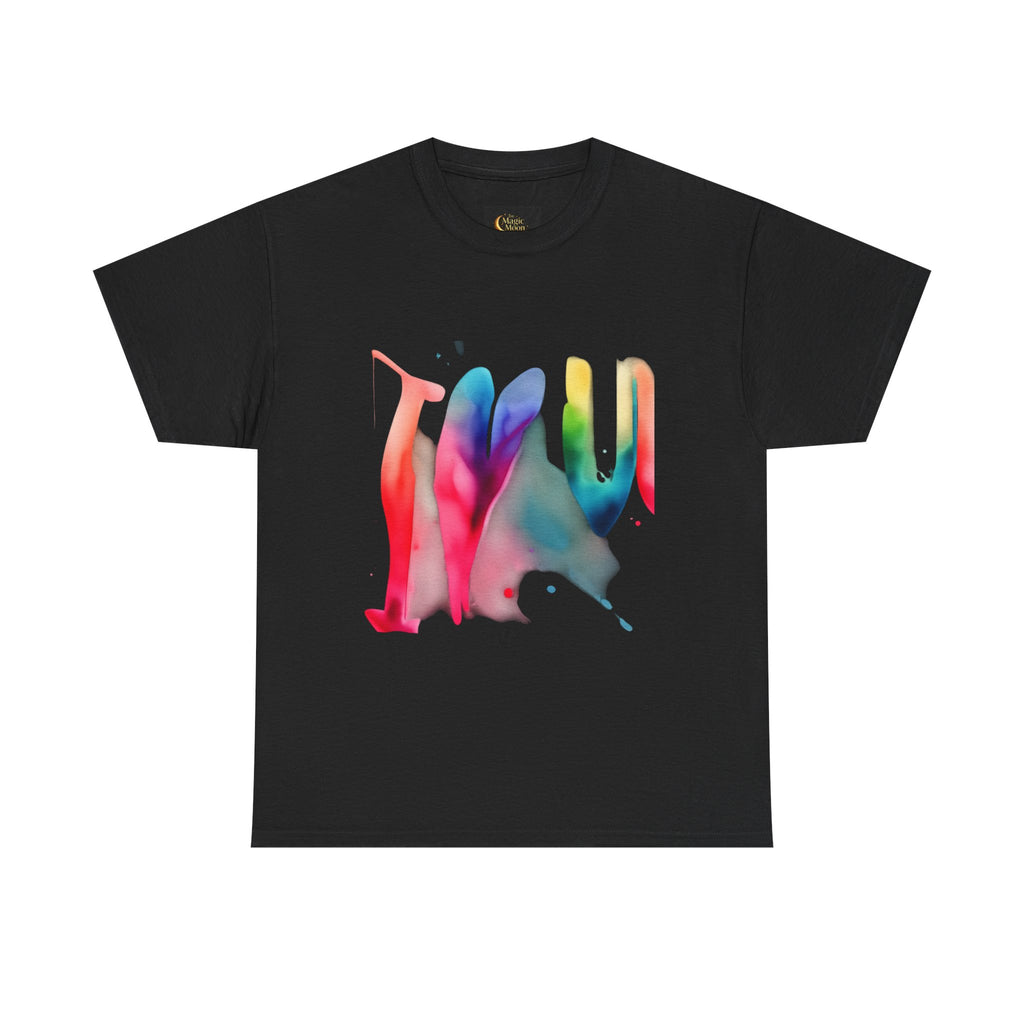 T-Shirt — Watercolor Rainbow Heart Design