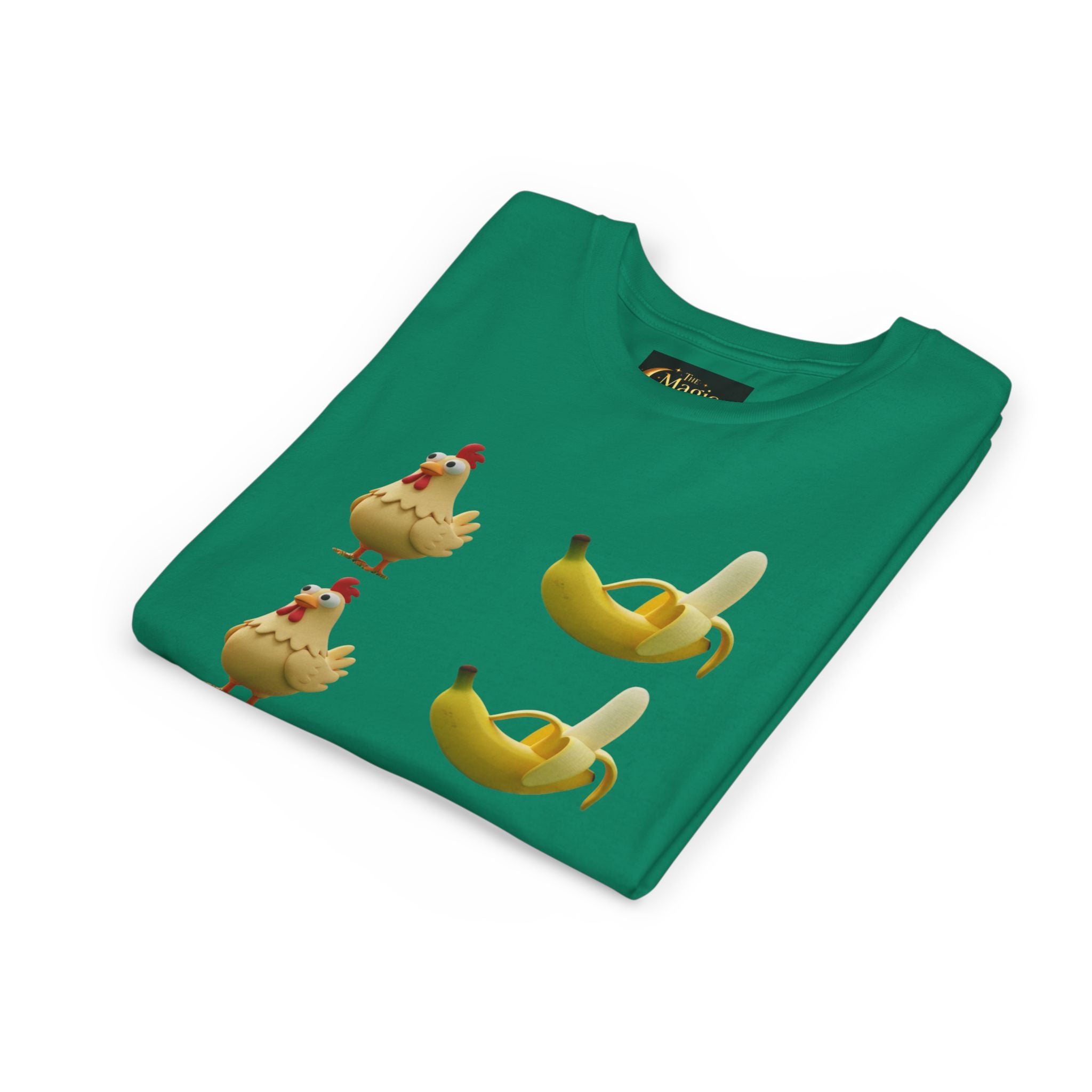 Youth Tee — Funny Chicken and Banana Emoji Pattern Kids T-Shirt