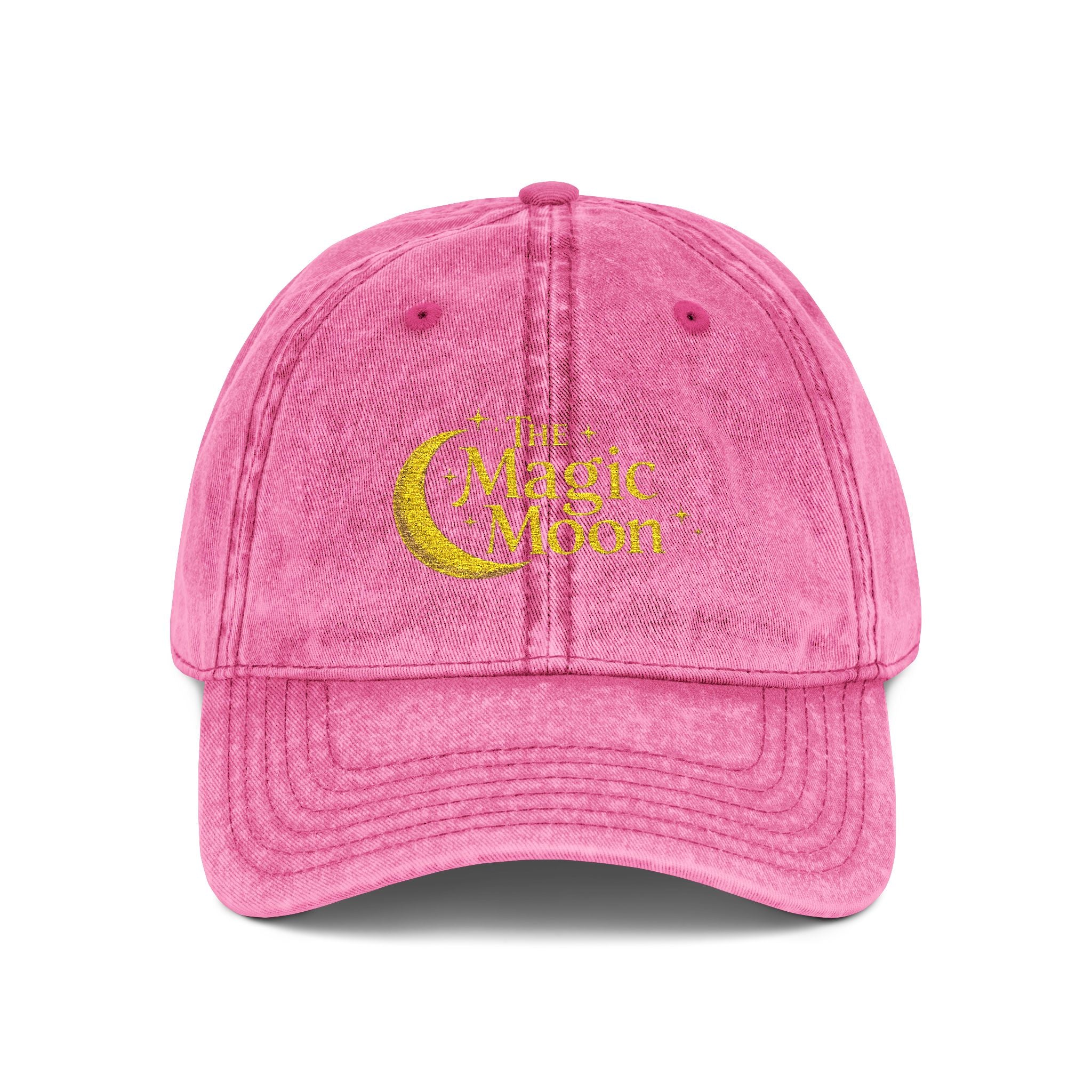 Vintage Embroidered Cap – "The Magic Moon" Distressed Baseball Hat