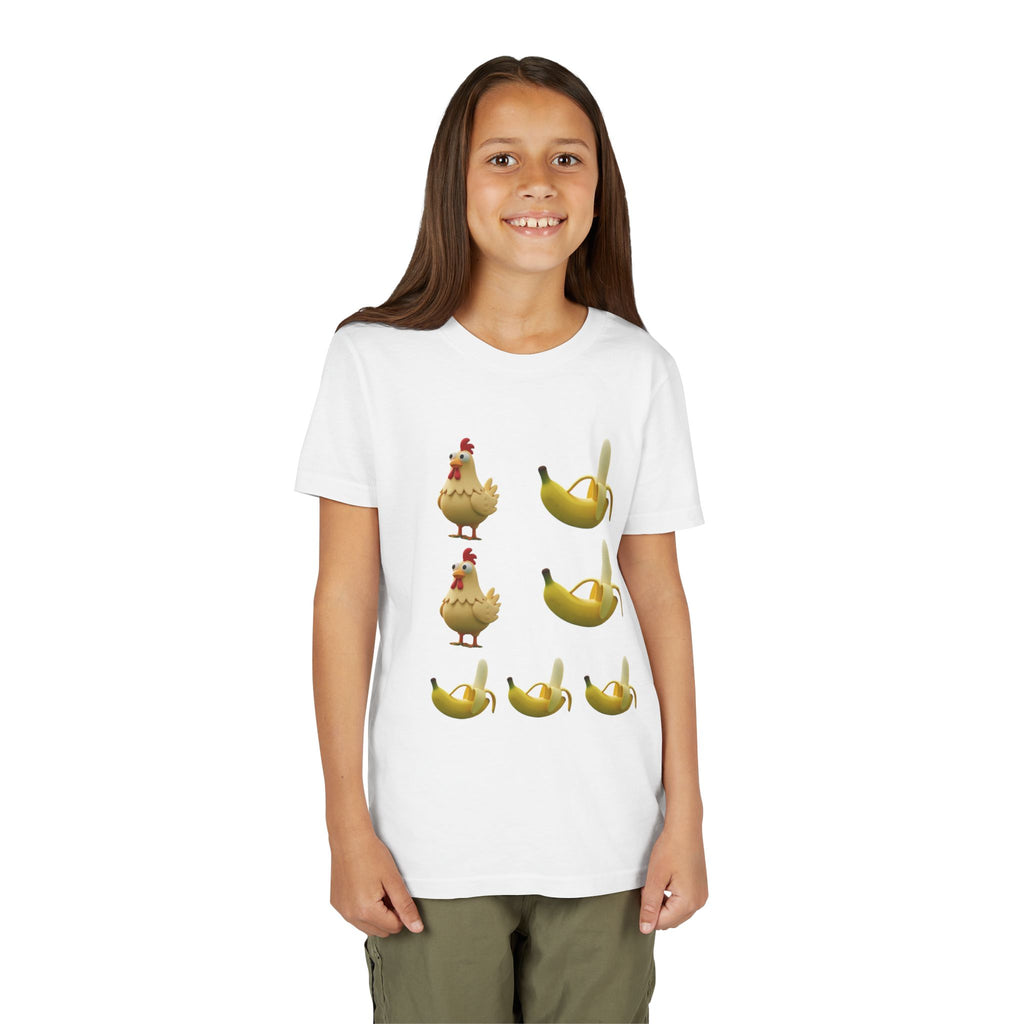 Youth Tee — Funny Chicken and Banana Emoji Pattern Kids T-Shirt