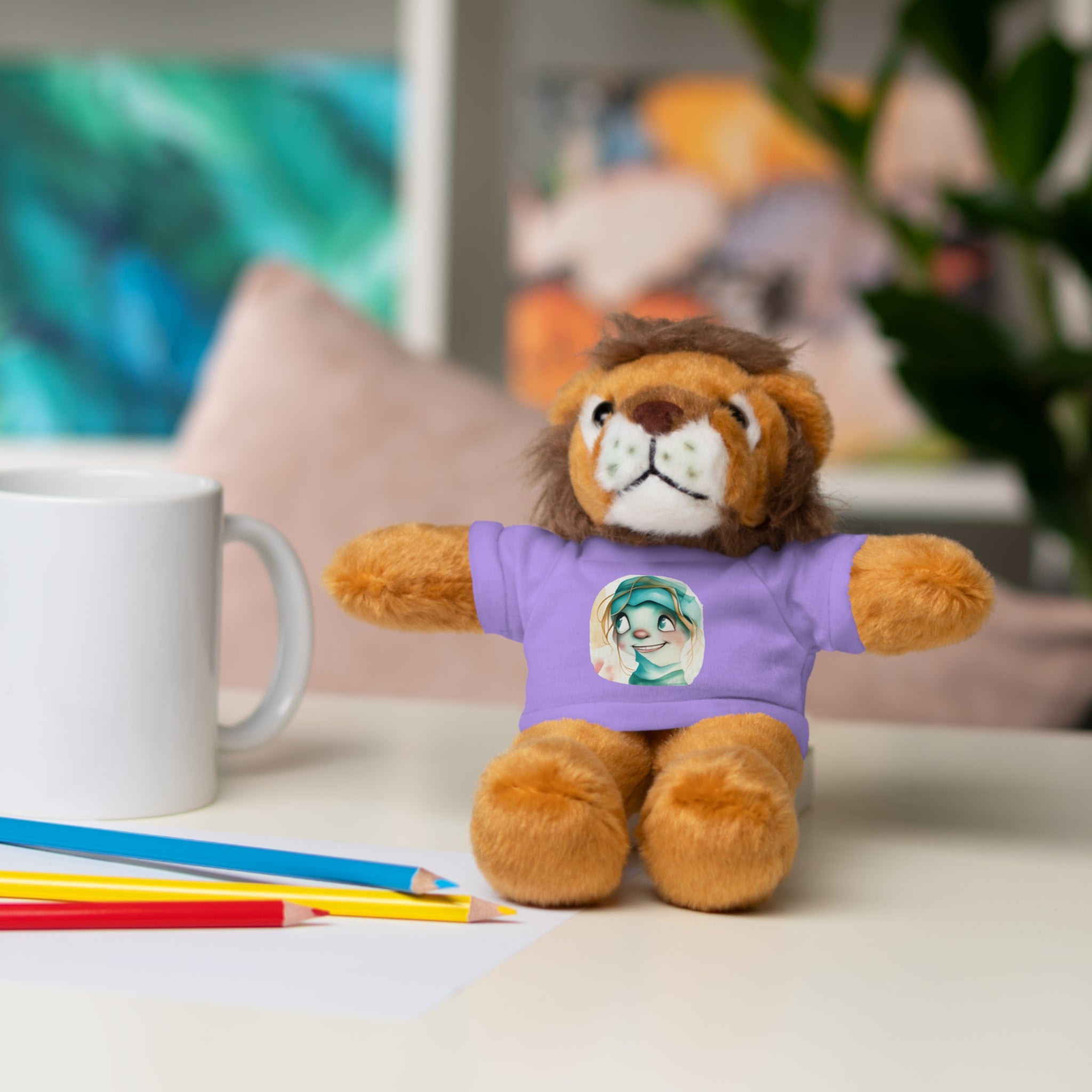 Personalized Plush Bear with Custom Tee — Cute Cartoon Portrait