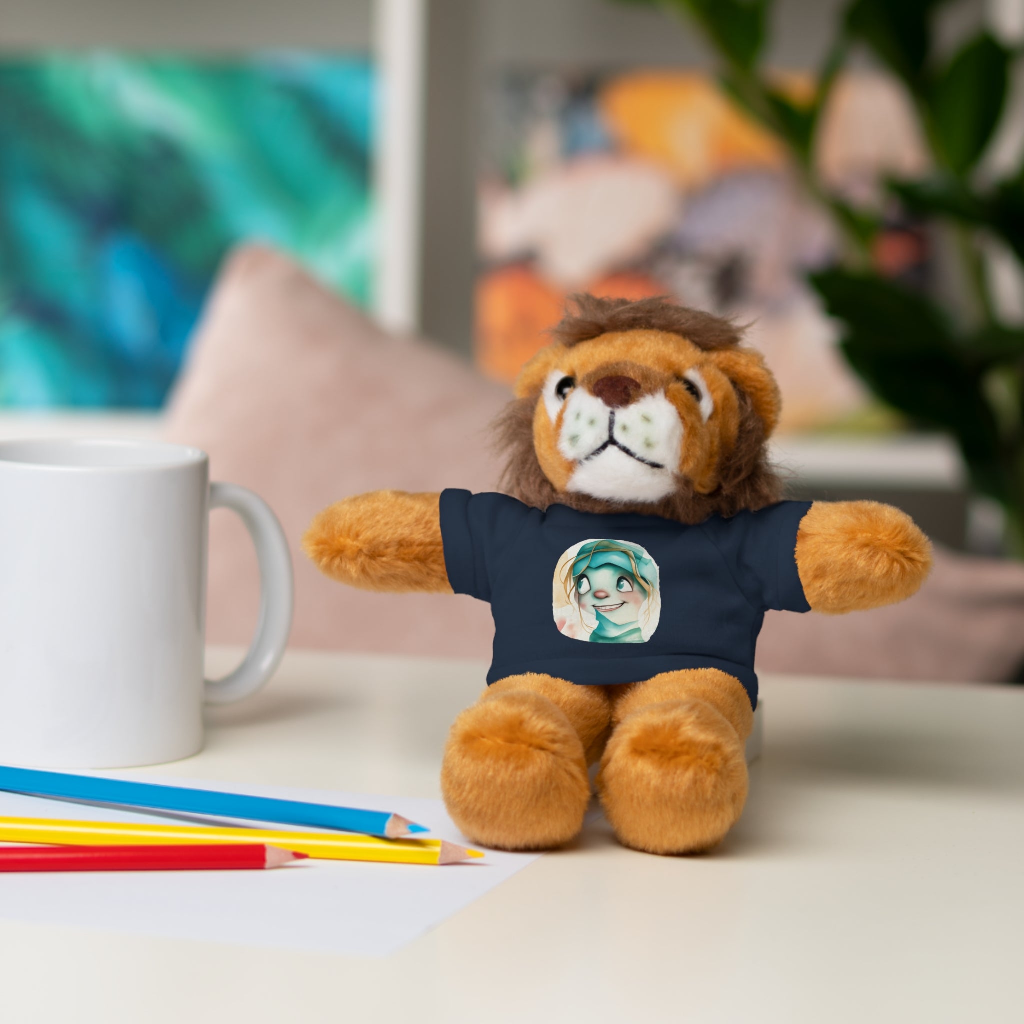 Personalized Plush Bear with Custom Tee — Cute Cartoon Portrait