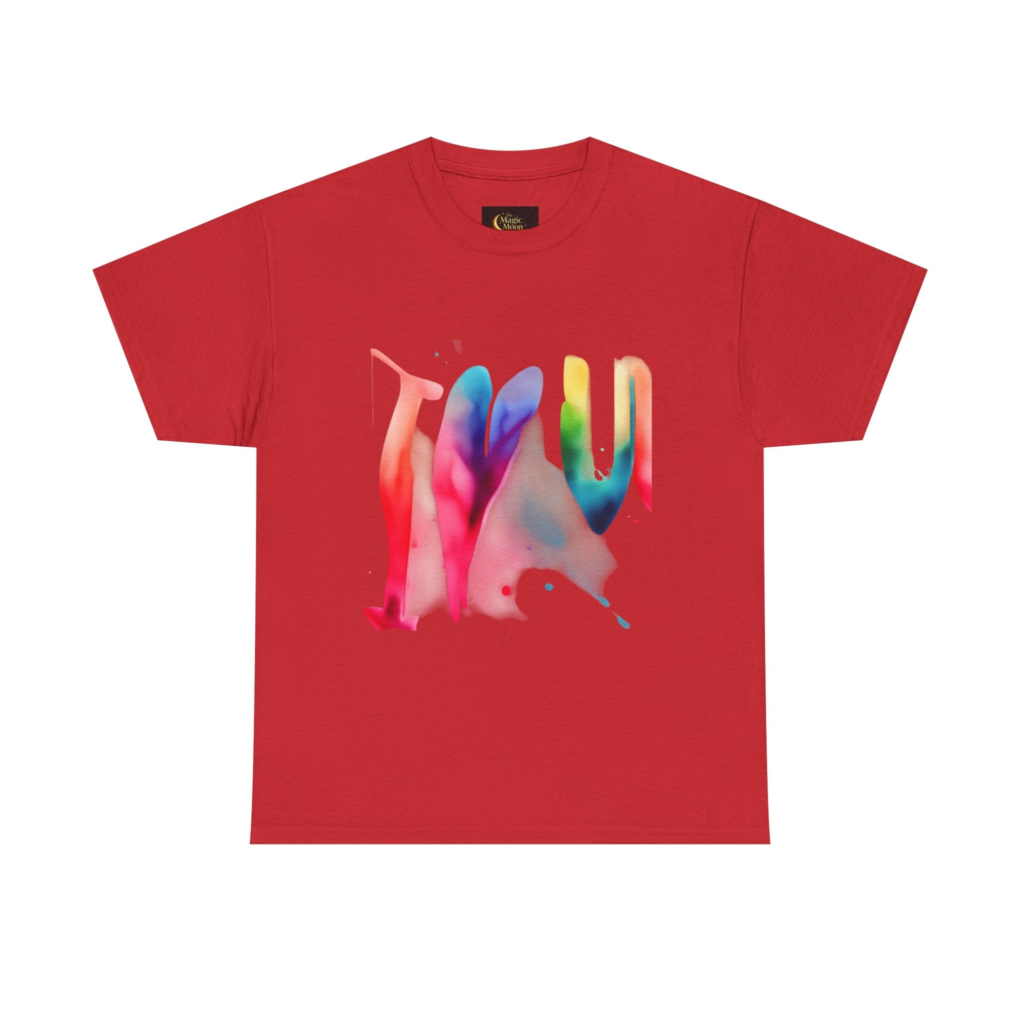 T-Shirt — Watercolor Rainbow Heart Design