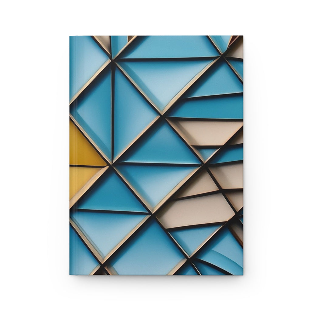 Geometric Blue Triangle Hardcover Journal — Matte Art Notebook for Notes & Sketches