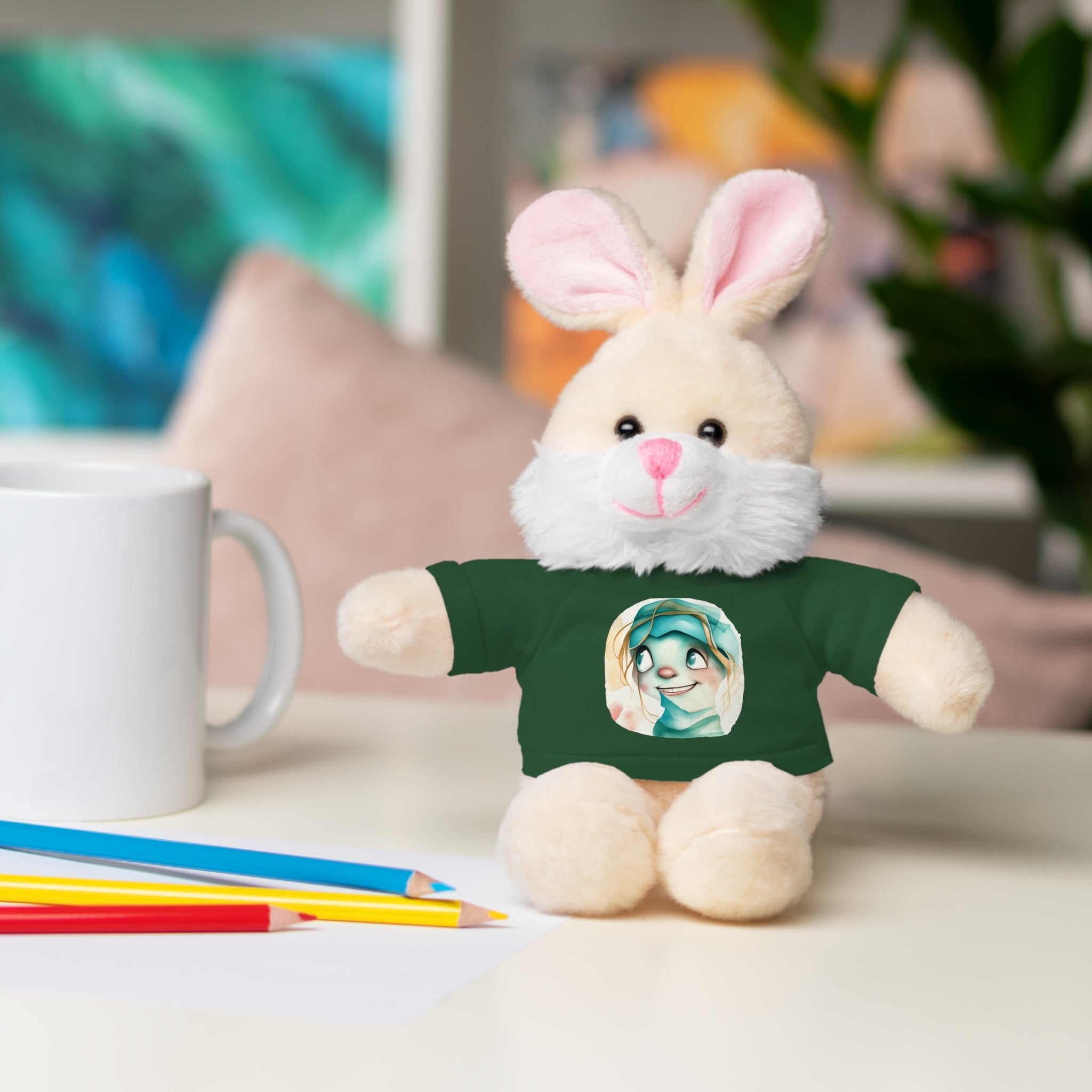 Personalized Plush Bear with Custom Tee — Cute Cartoon Portrait
