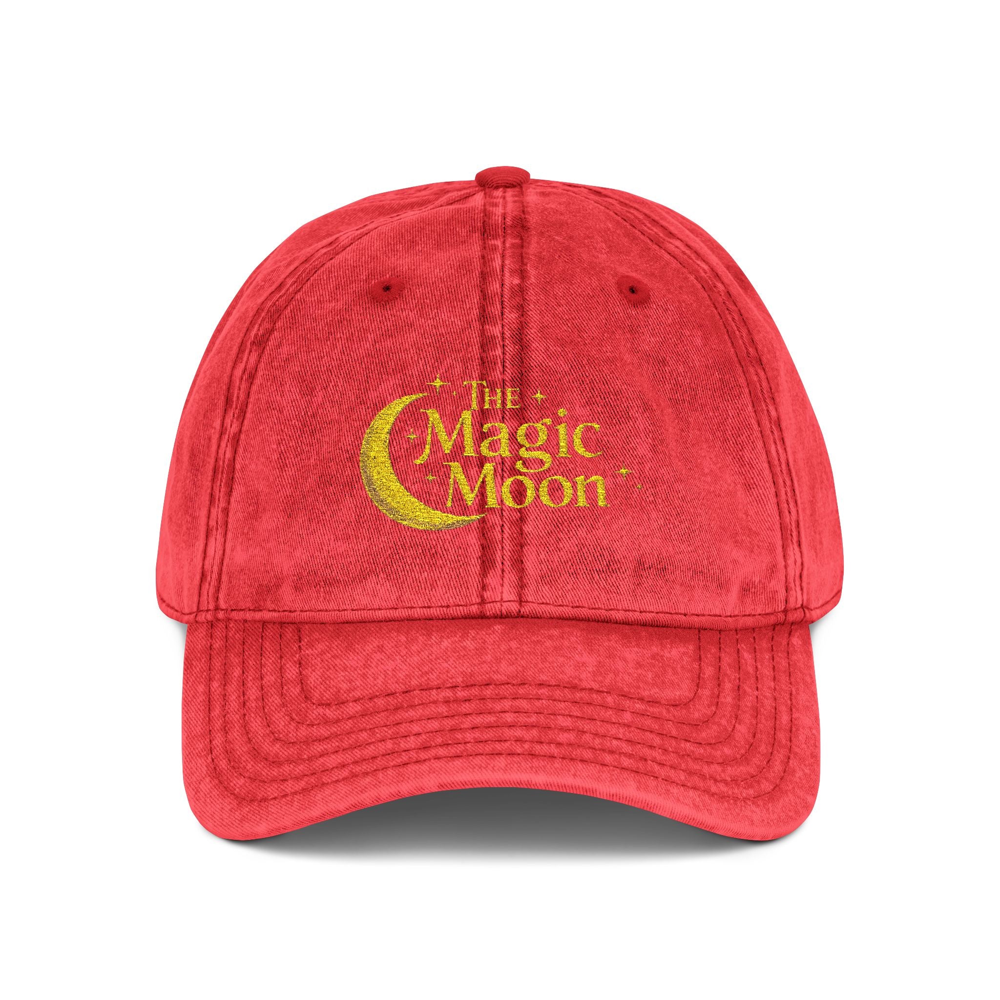 Vintage Embroidered Cap – "The Magic Moon" Distressed Baseball Hat