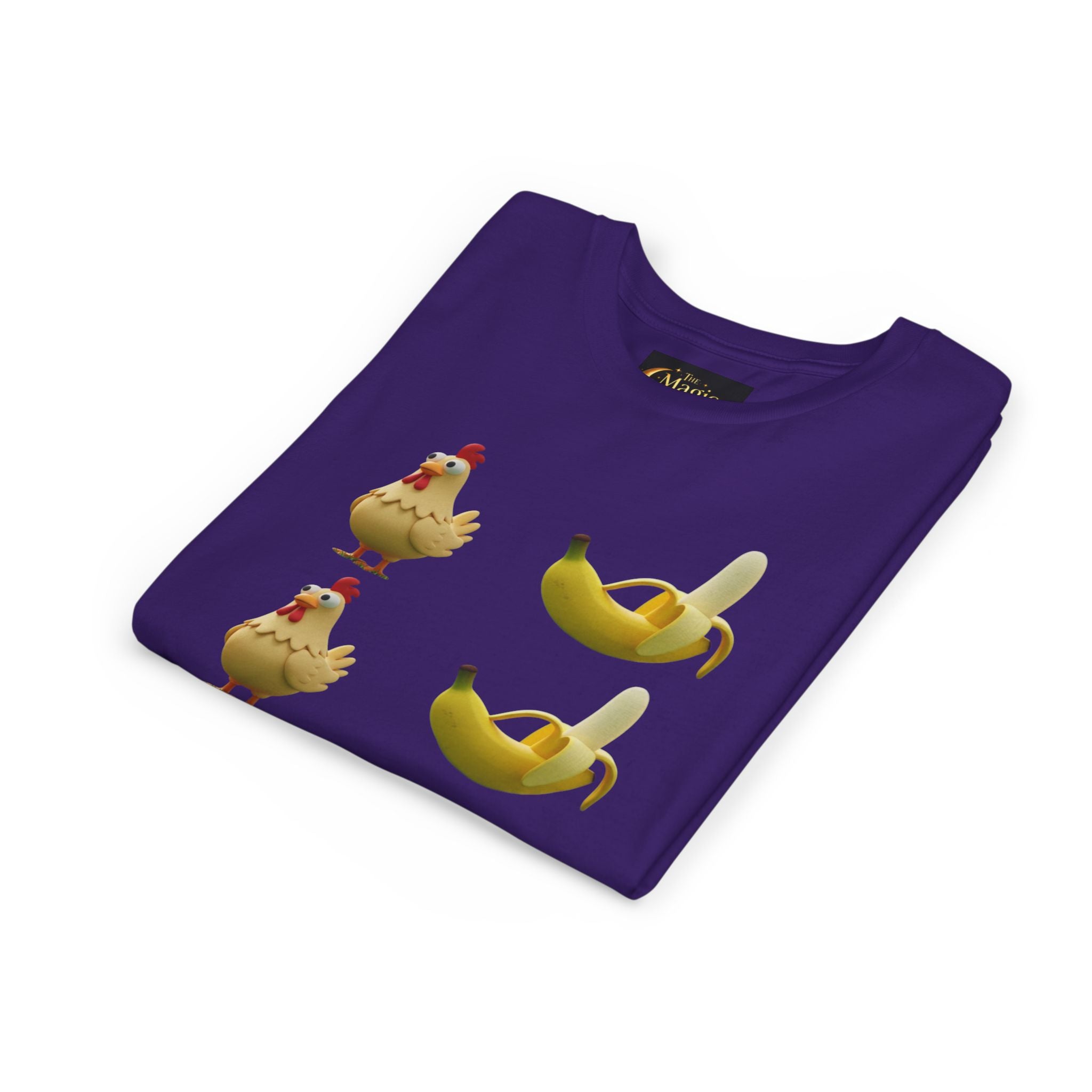 Youth Tee — Funny Chicken and Banana Emoji Pattern Kids T-Shirt